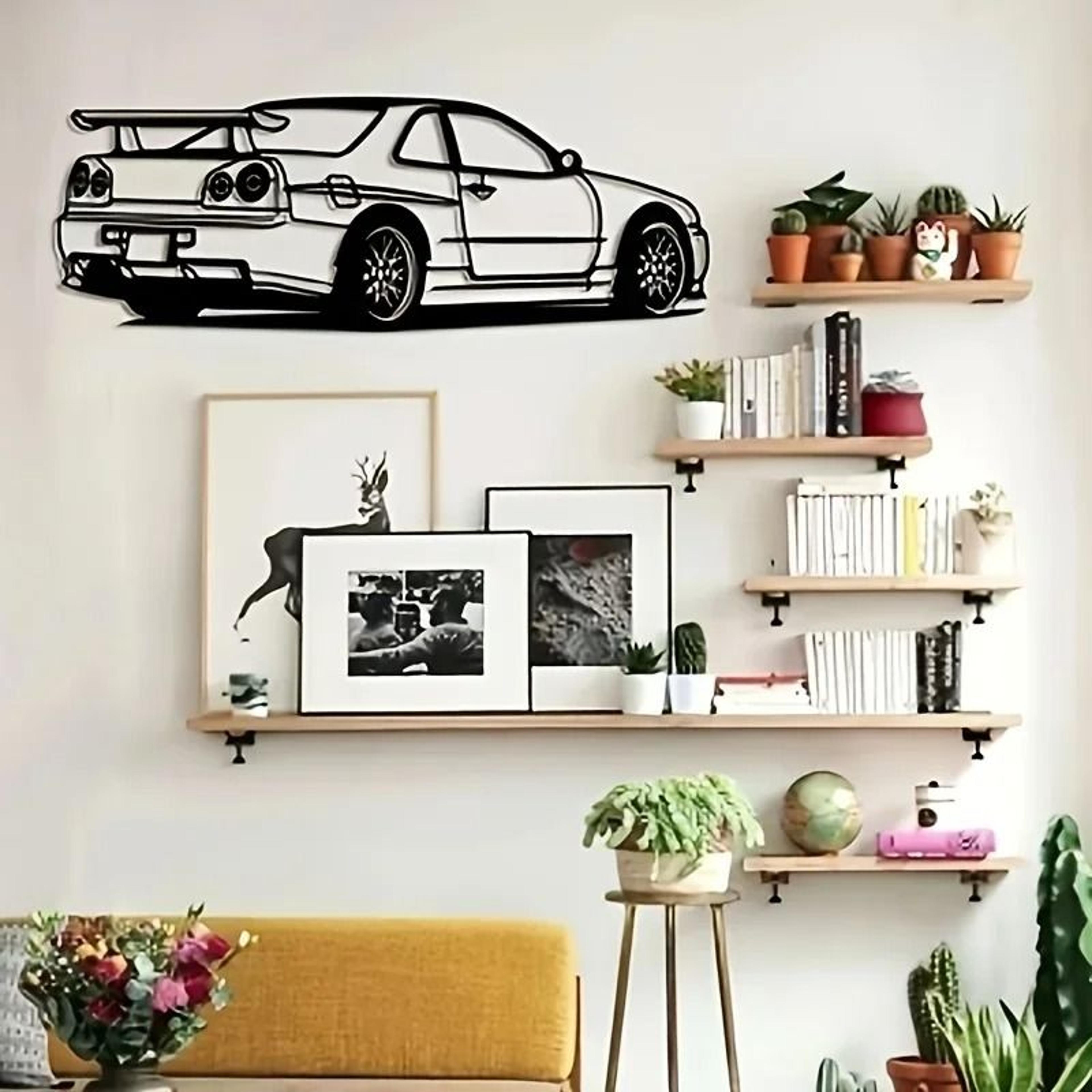 Skyline RModel JDM Metal Wall Art  Precision LaserCut Racing Car Silhouette For Home Office  Garage 5