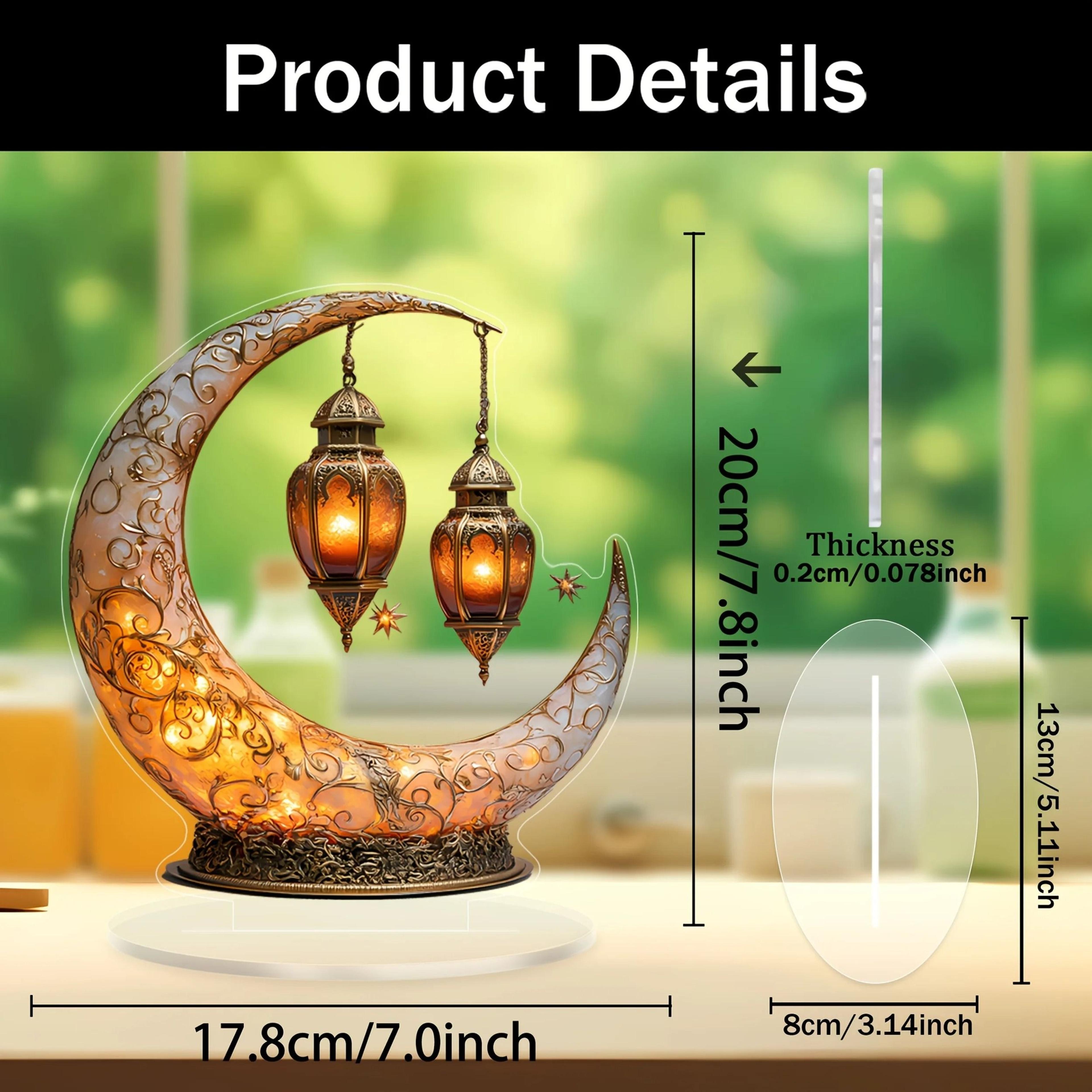 Celestial Moon  Star Desktop Ornament  2D Acrylic Lantern Decoration For Home Office  Studio Decor 3