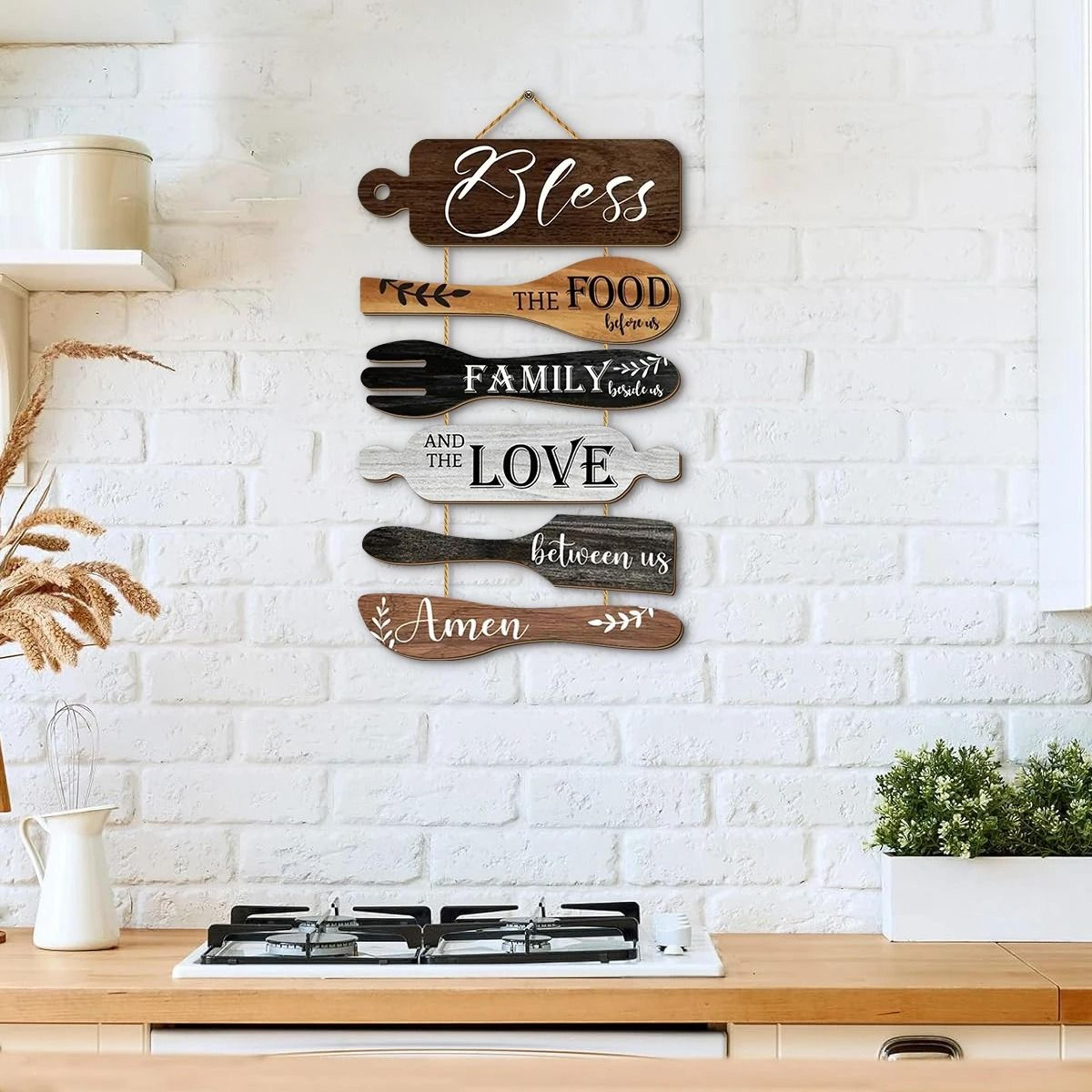 Kitchen Family Blessings Wooden Wall Decor  Rustic Dining Area Sign For Restaurant  Home Sanctuary 2