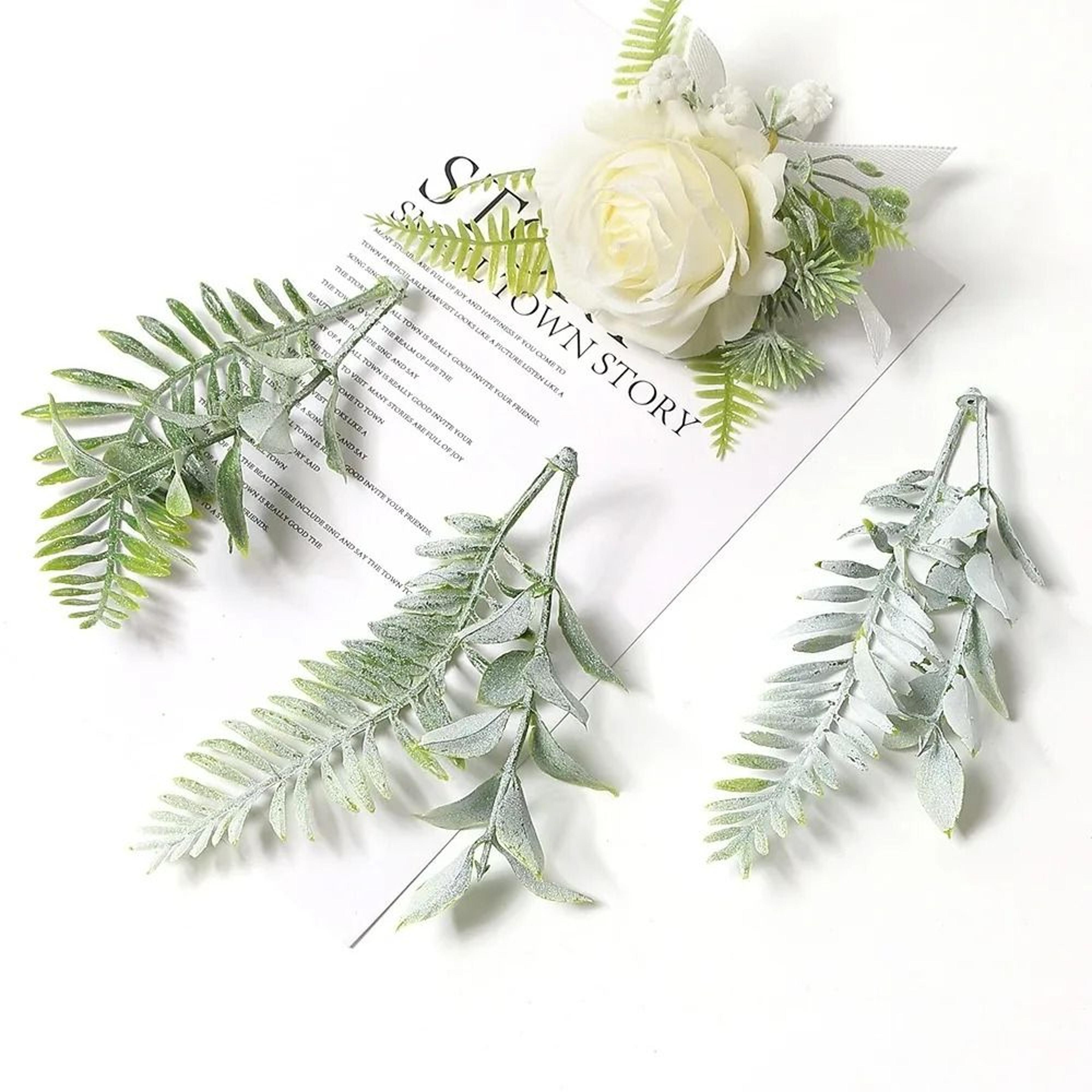 10Pcs Artificial Greenery Leaves  Decorative Foliage For Cake  Candy Boxes  DIY Wreath  Garland Ste 10