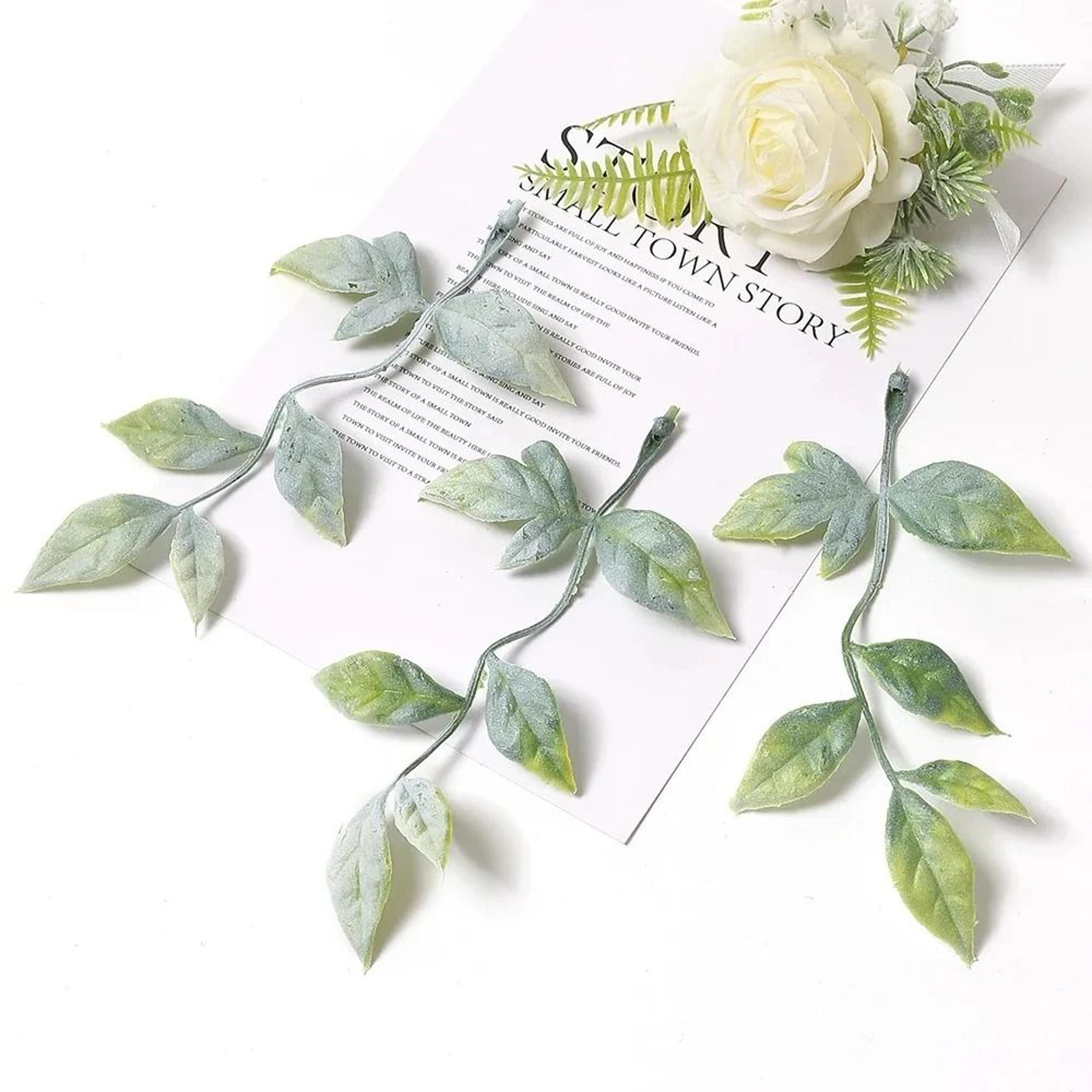 10Pcs Artificial Greenery Leaves  Decorative Foliage For Cake  Candy Boxes  DIY Wreath  Garland Ste 17