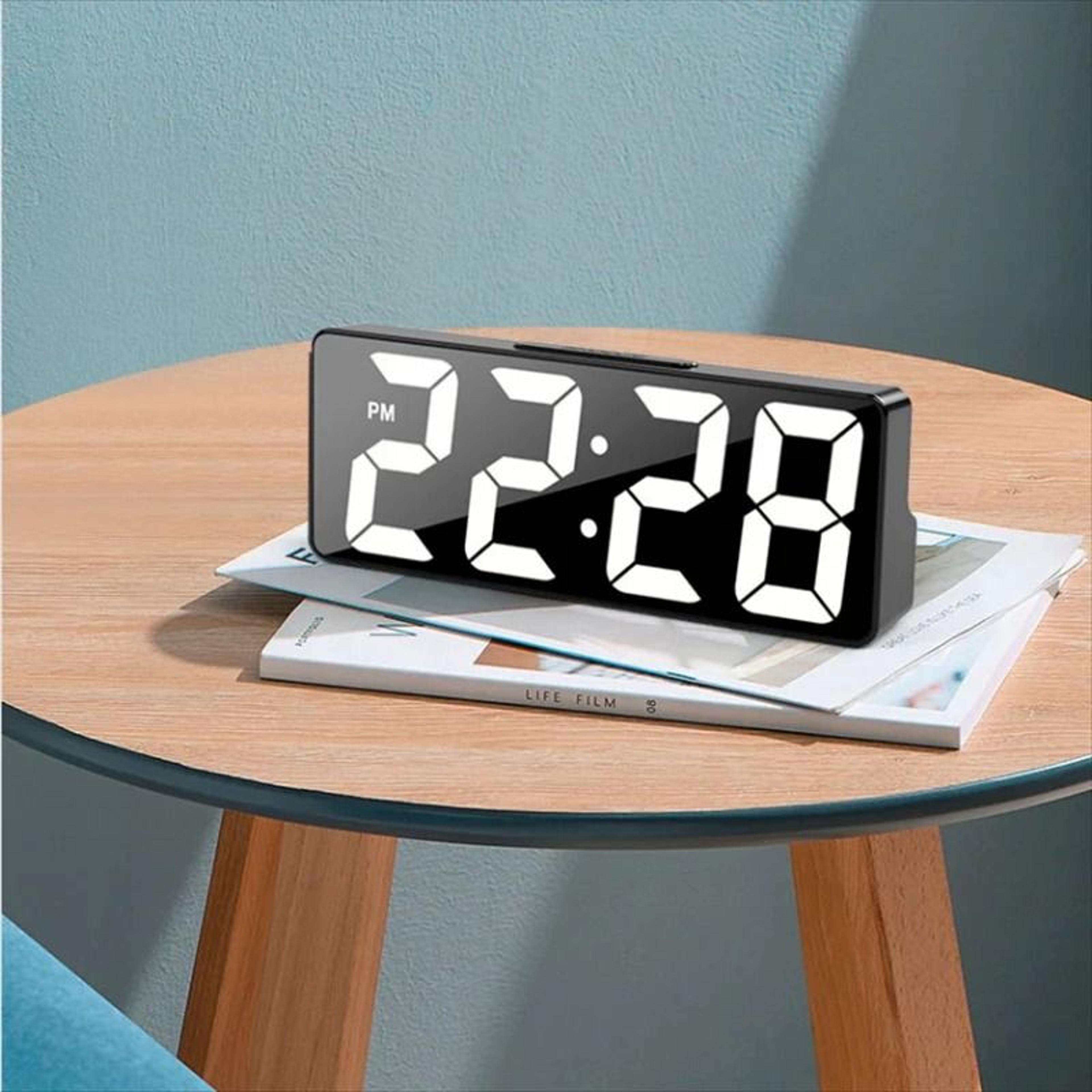 LED Digital Alarm Clock With Temperature  Modern RGB Desktop Clock For Bedroom  Adjustable Brightne 3
