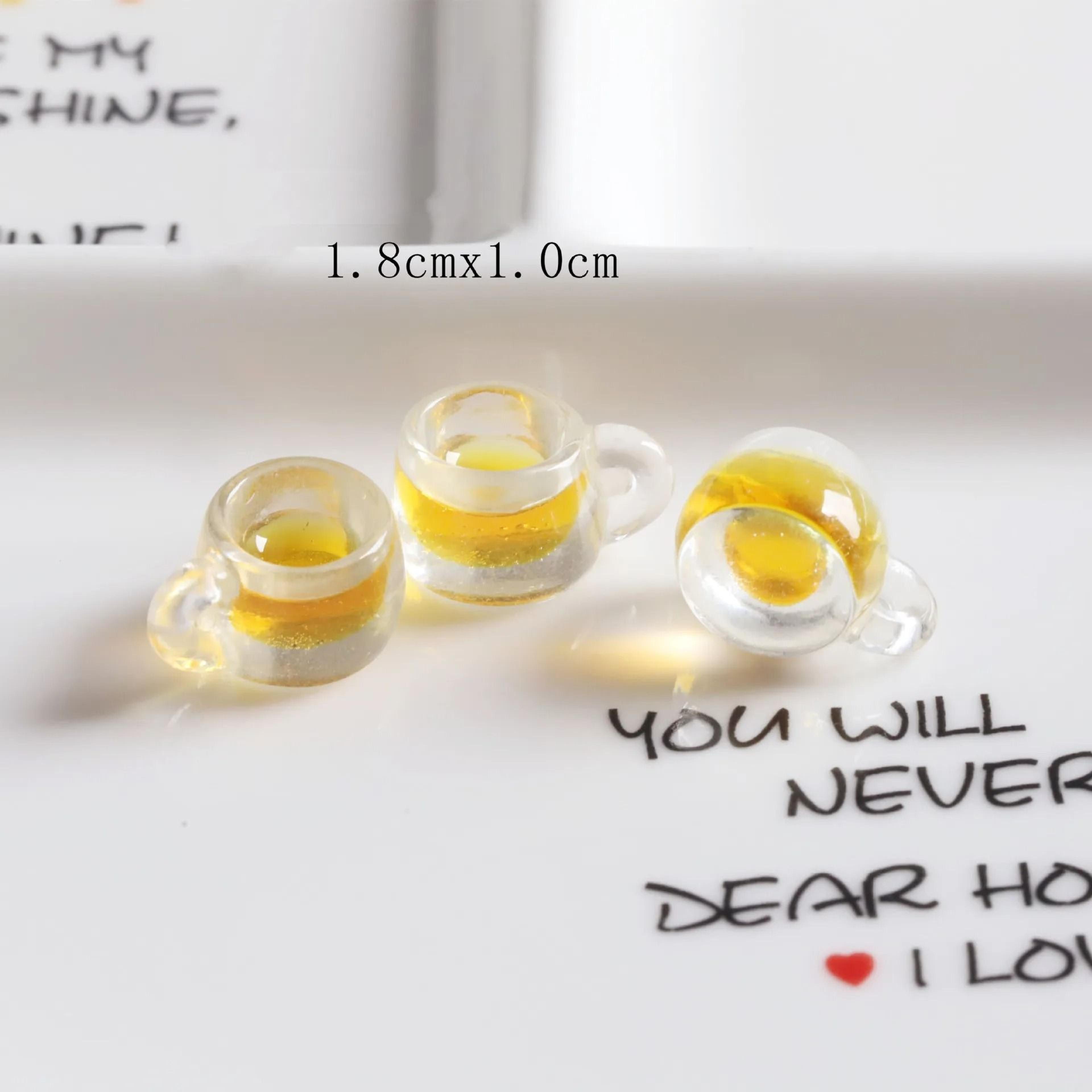 Miniature Resin Beer Glass Set  10Piece Dollhouse Drink Models  Creative Tabletop MicroLandscape De 13
