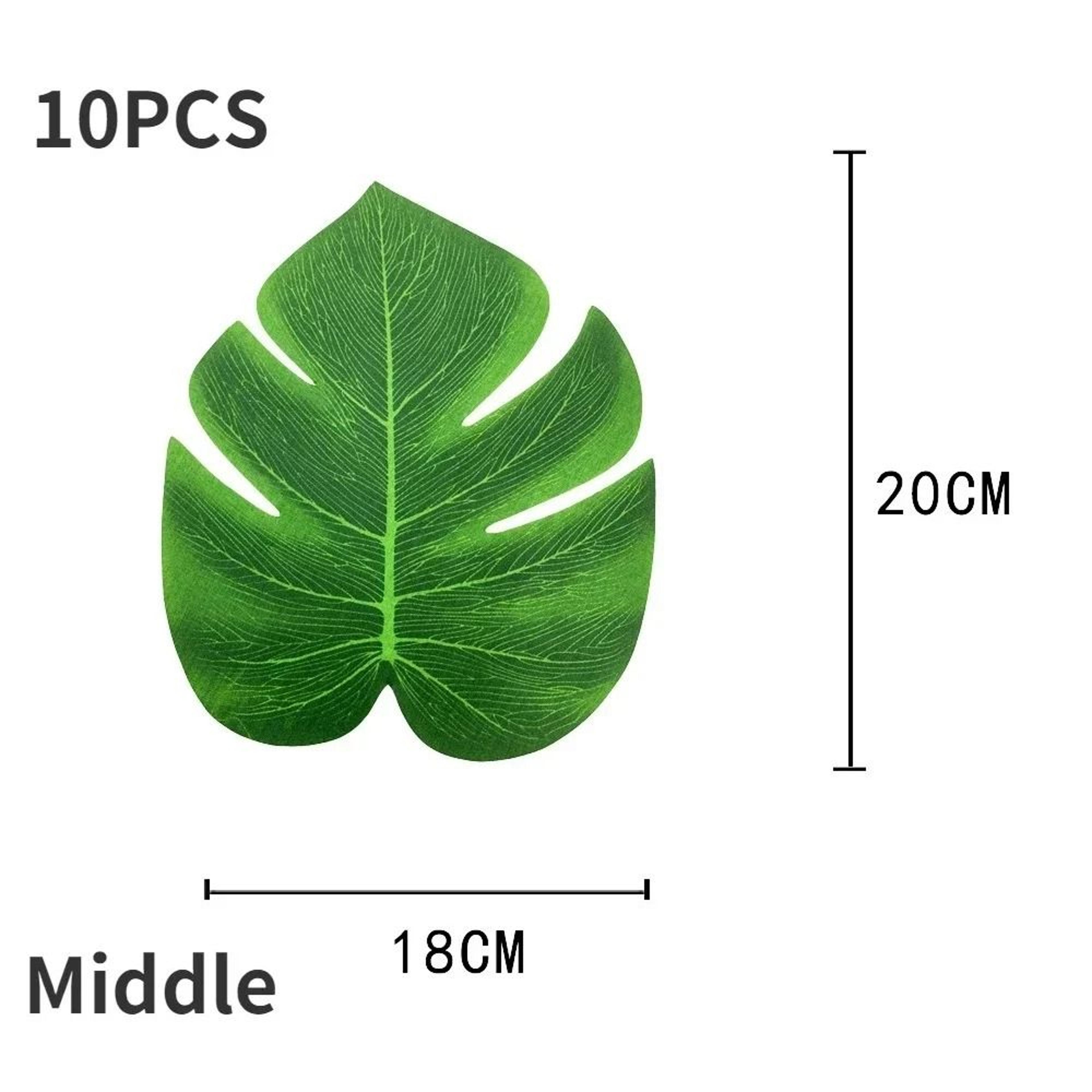 Artificial Hawaii Palm Leaf Set  10pc Tropical Monstera Foliage  Jungle Beach Theme Party  Table De 8