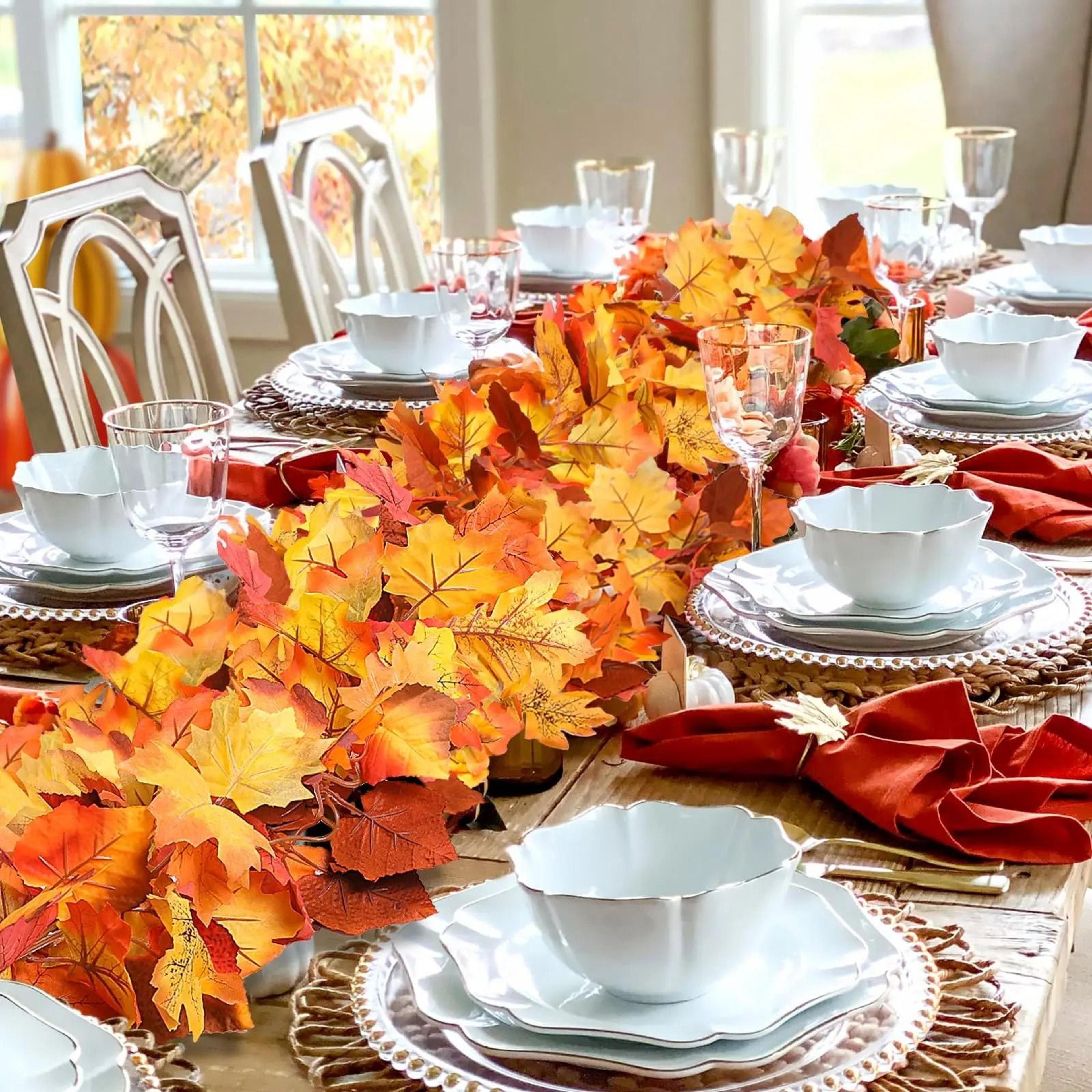Artificial Fall Maple Leaf Garland  2M Autumn Foliage Vine  Thanksgiving  Halloween Festival Decor 3