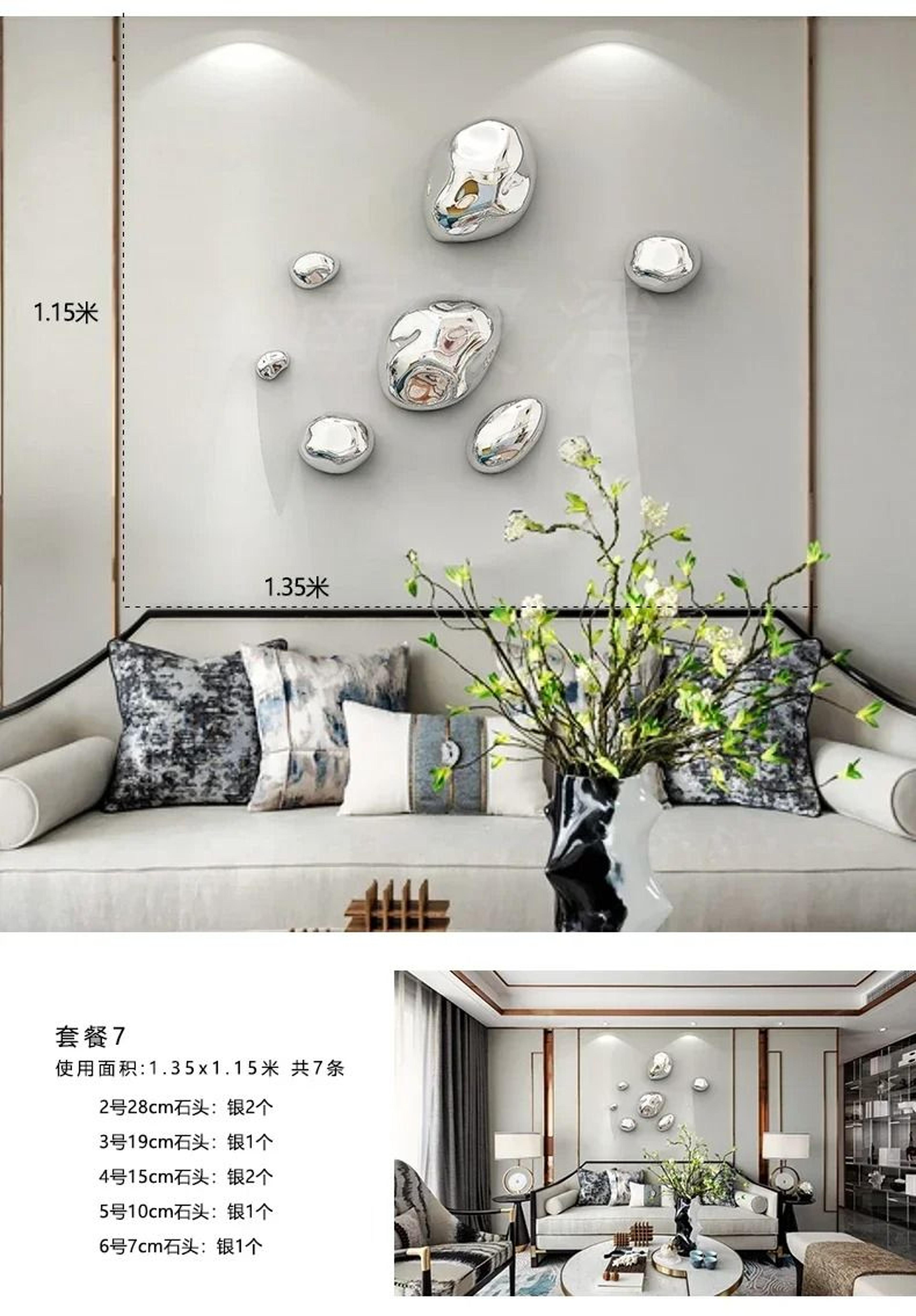 Abstract Simulated Stone Wall Pendant  Creative Mineral Background Decor  Professional Hotel  Execu 27