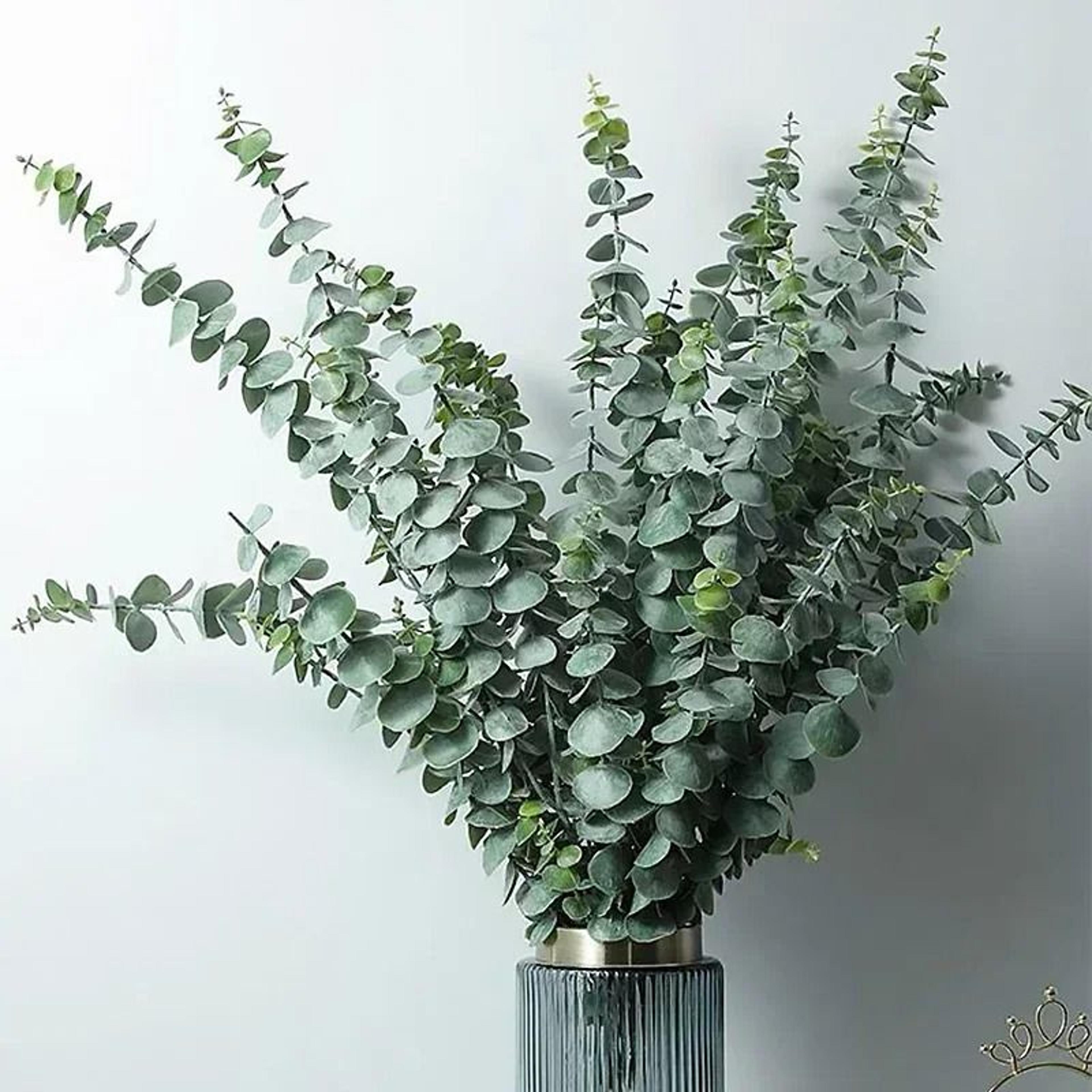 Artificial Eucalyptus Leaf Stems  Silk Greenery Branches  Professional Wedding  Home Sanctuary Deco 1