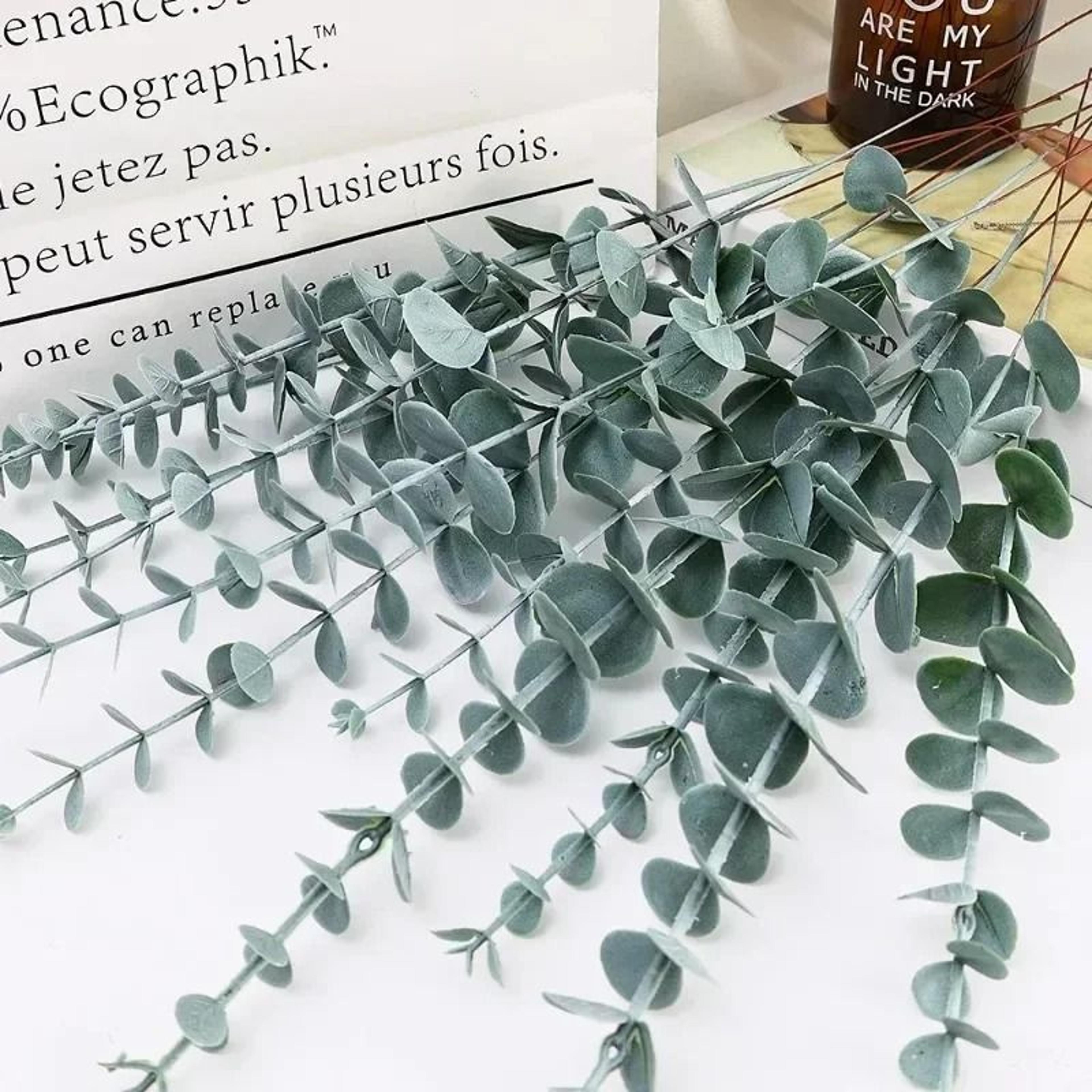 Artificial Eucalyptus Leaf Stems  Silk Greenery Branches  Professional Wedding  Home Sanctuary Deco 3