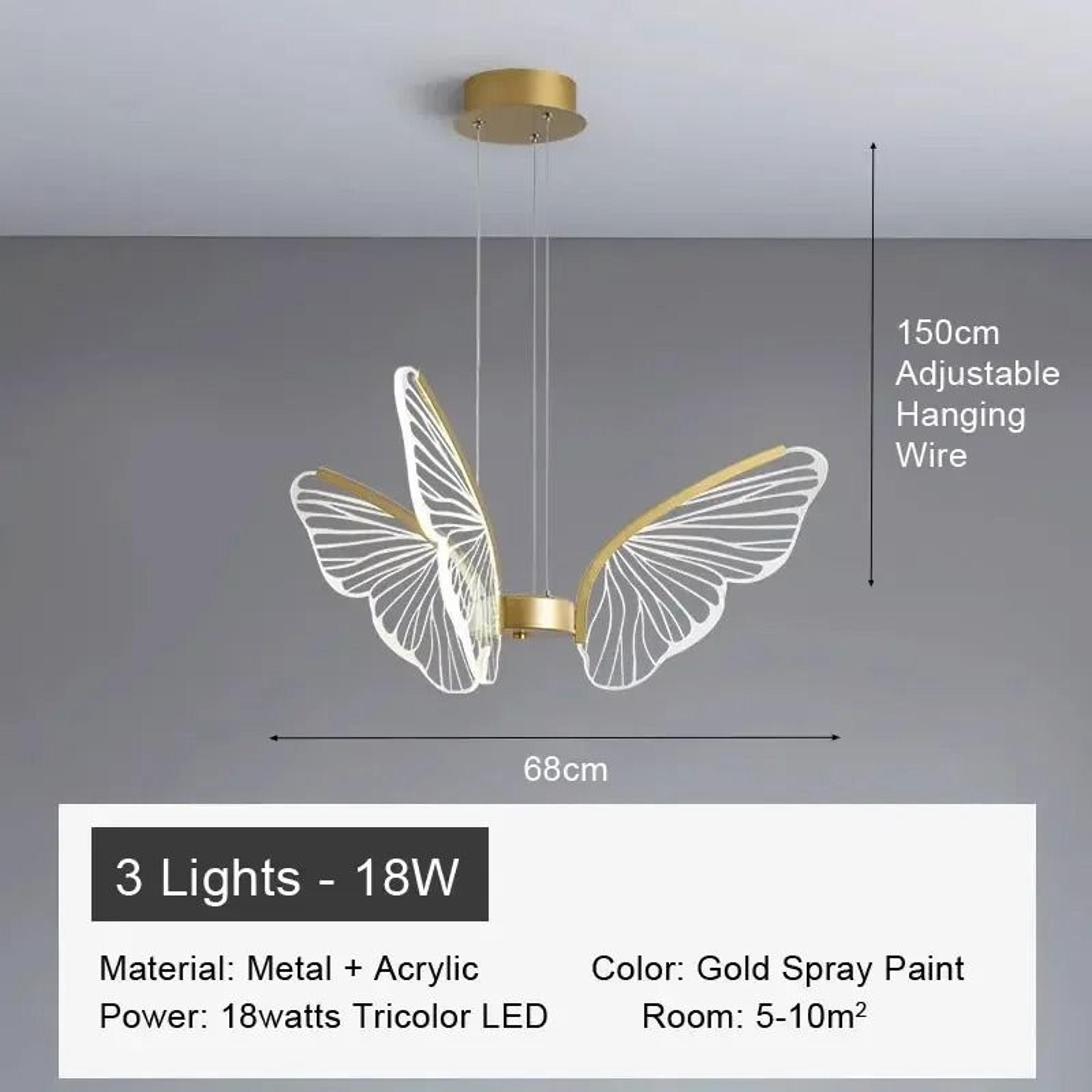 Minimalist Butterfly Chandelier  Creative Acrylic Hanging Light  Executive Living Room  Kitchen Isl 9