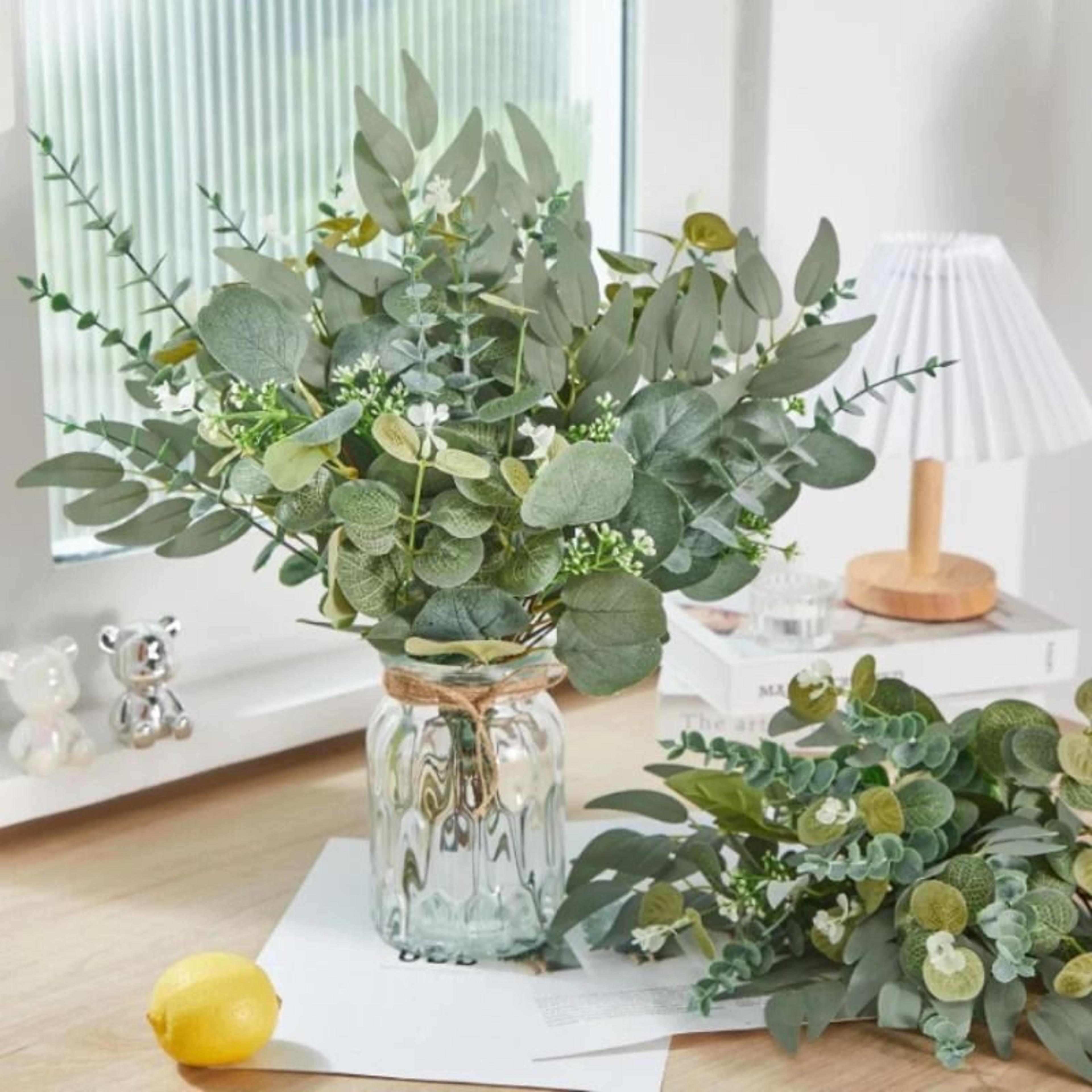 Artificial Eucalyptus Leaf Stems  Premium Greenery Bouquet  Executive Wedding  Living Room Sanctuar 3