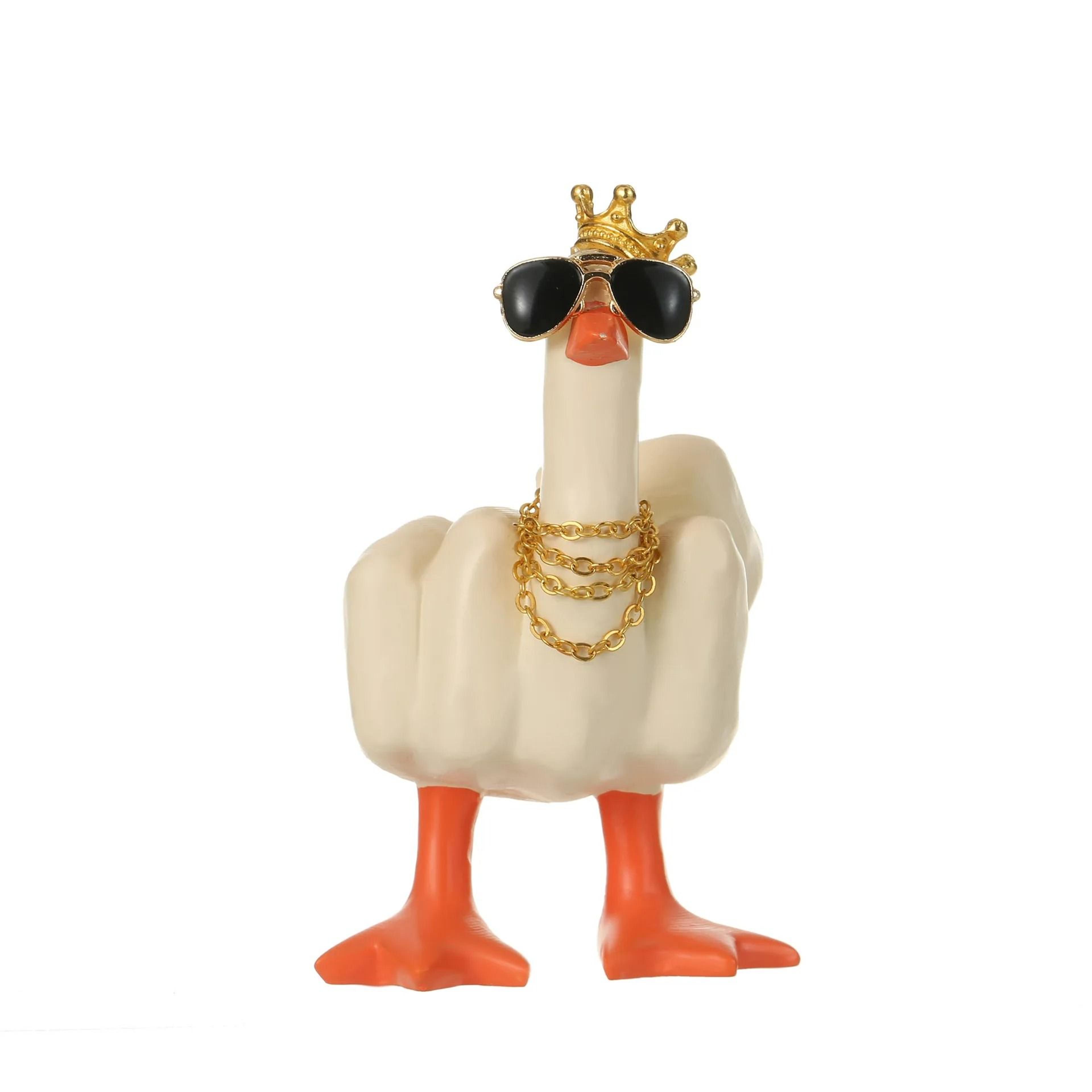 Funny Middle Finger Duck Statue  Resin Desktop Figurine With Glasses  Executive Rebel  Creative San 6