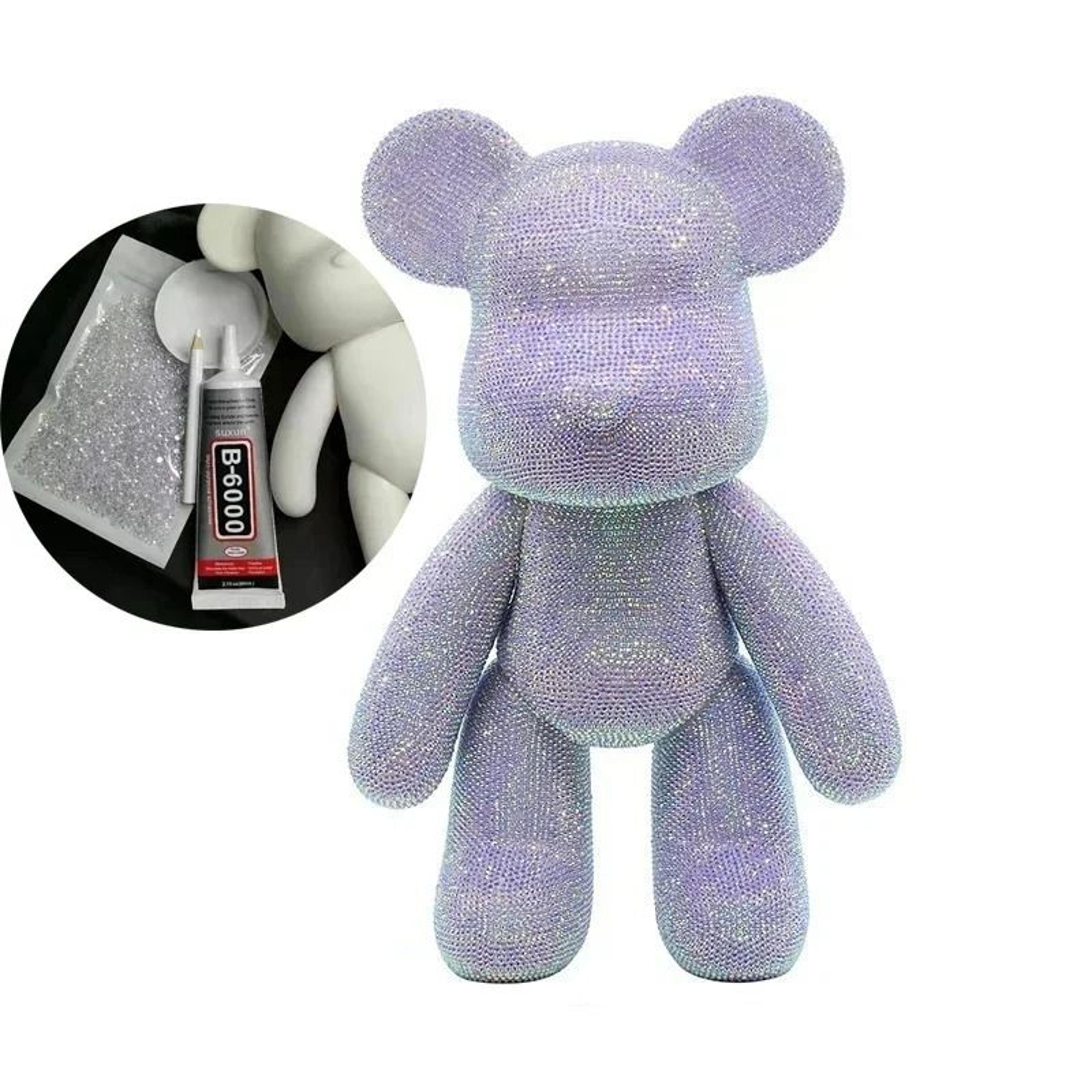 Rhinestone Crystal Bear Figure  Handcrafted Glitter Applique Doll  Executive Desktop  Creative Stud 14