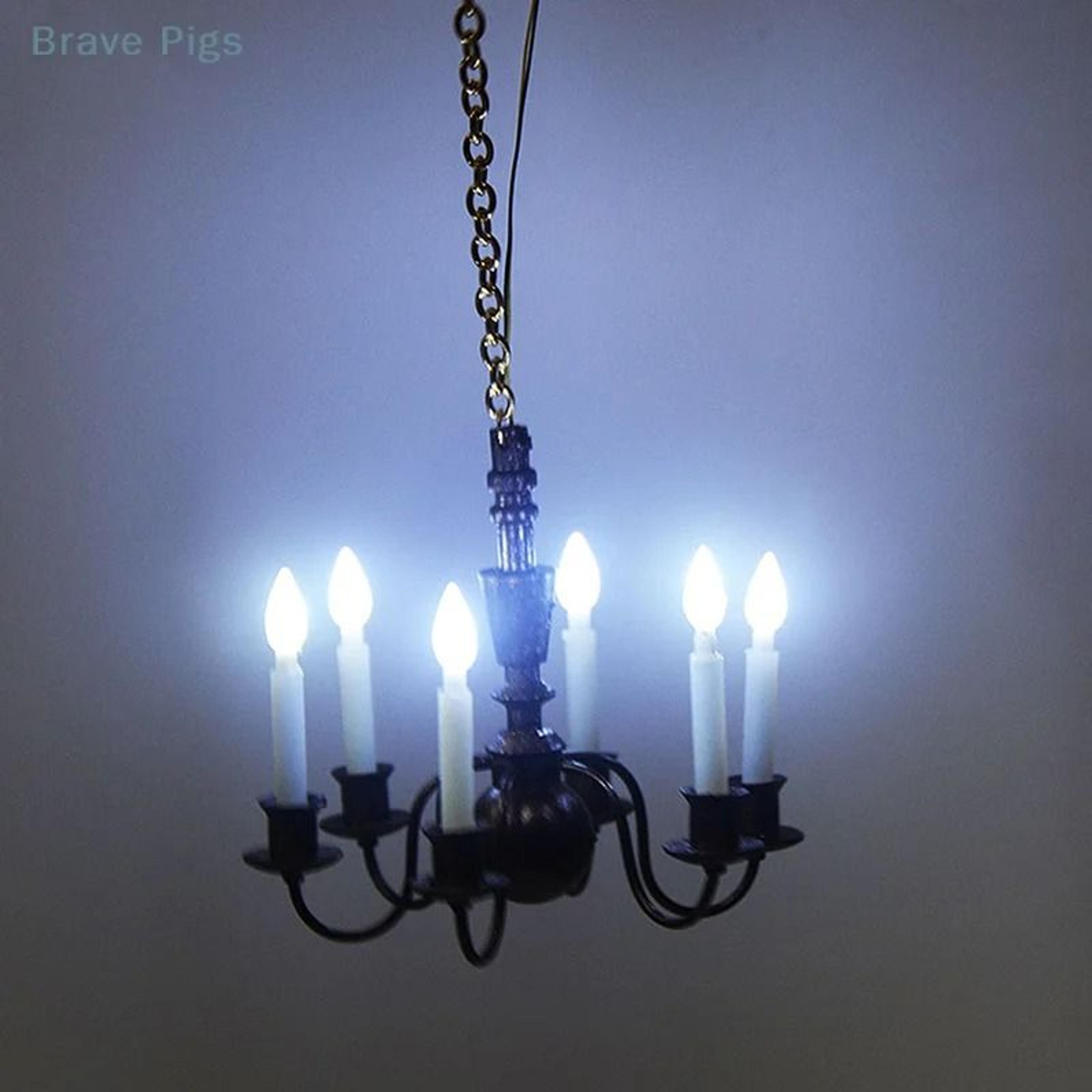 CyberLuxe LED Dollhouse Chandelier  3V Miniature Ceiling Light  Executive Model  Studio Sanctuary D 4