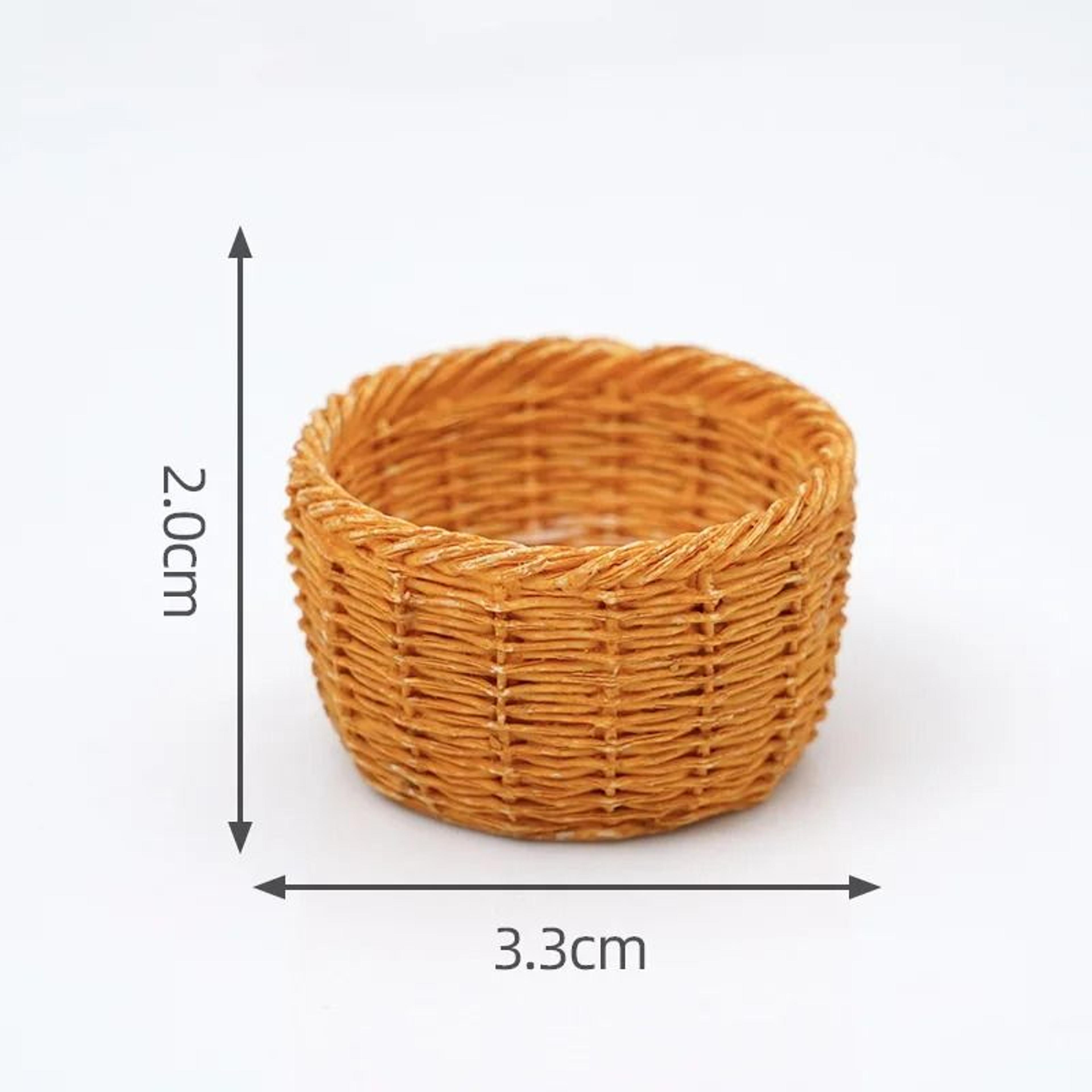 Artisan Mini Rattan Basket  Simulated Woven Display Model  Executive Studio  Dollhouse Sanctuary De 13