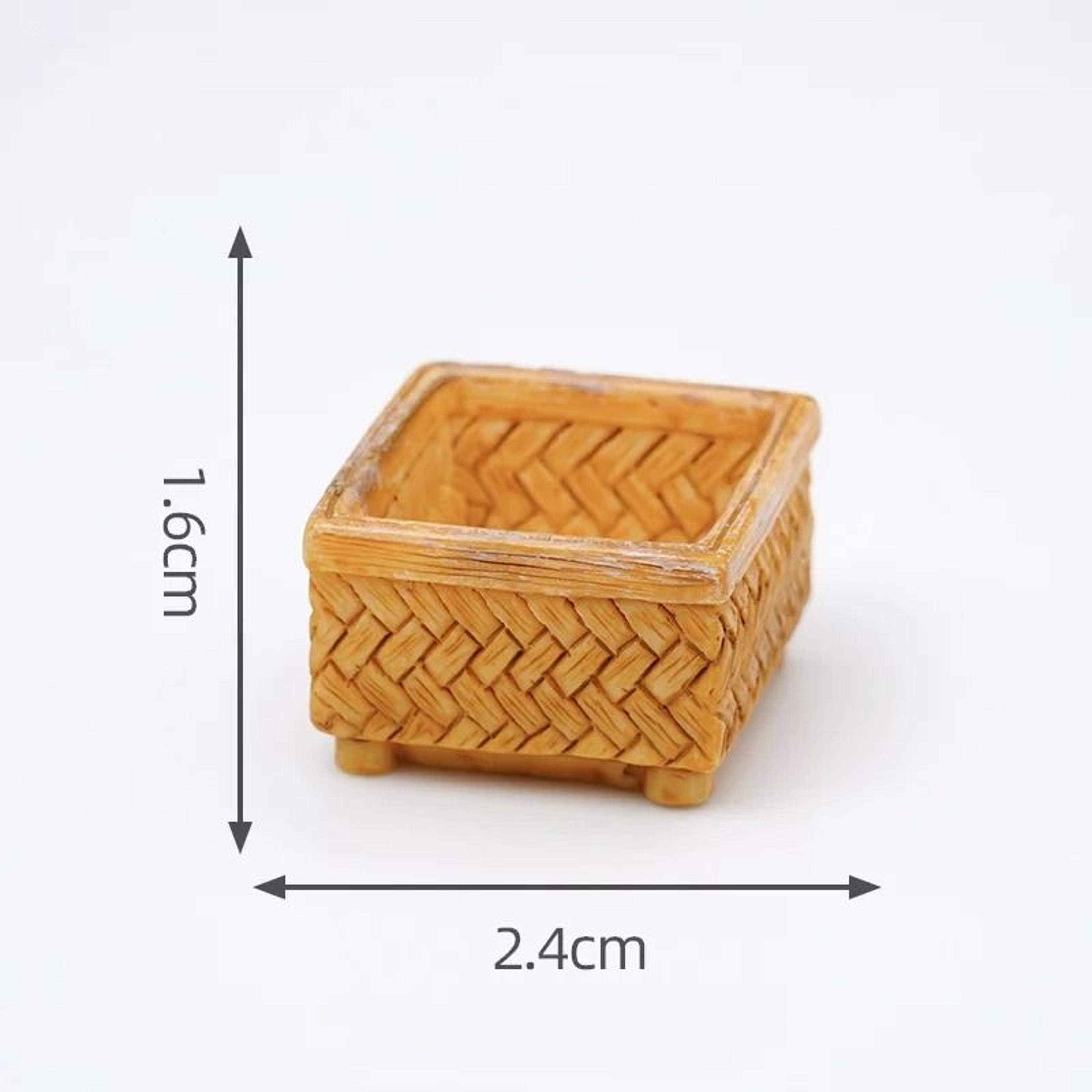 Artisan Mini Rattan Basket  Simulated Woven Display Model  Executive Studio  Dollhouse Sanctuary De 16