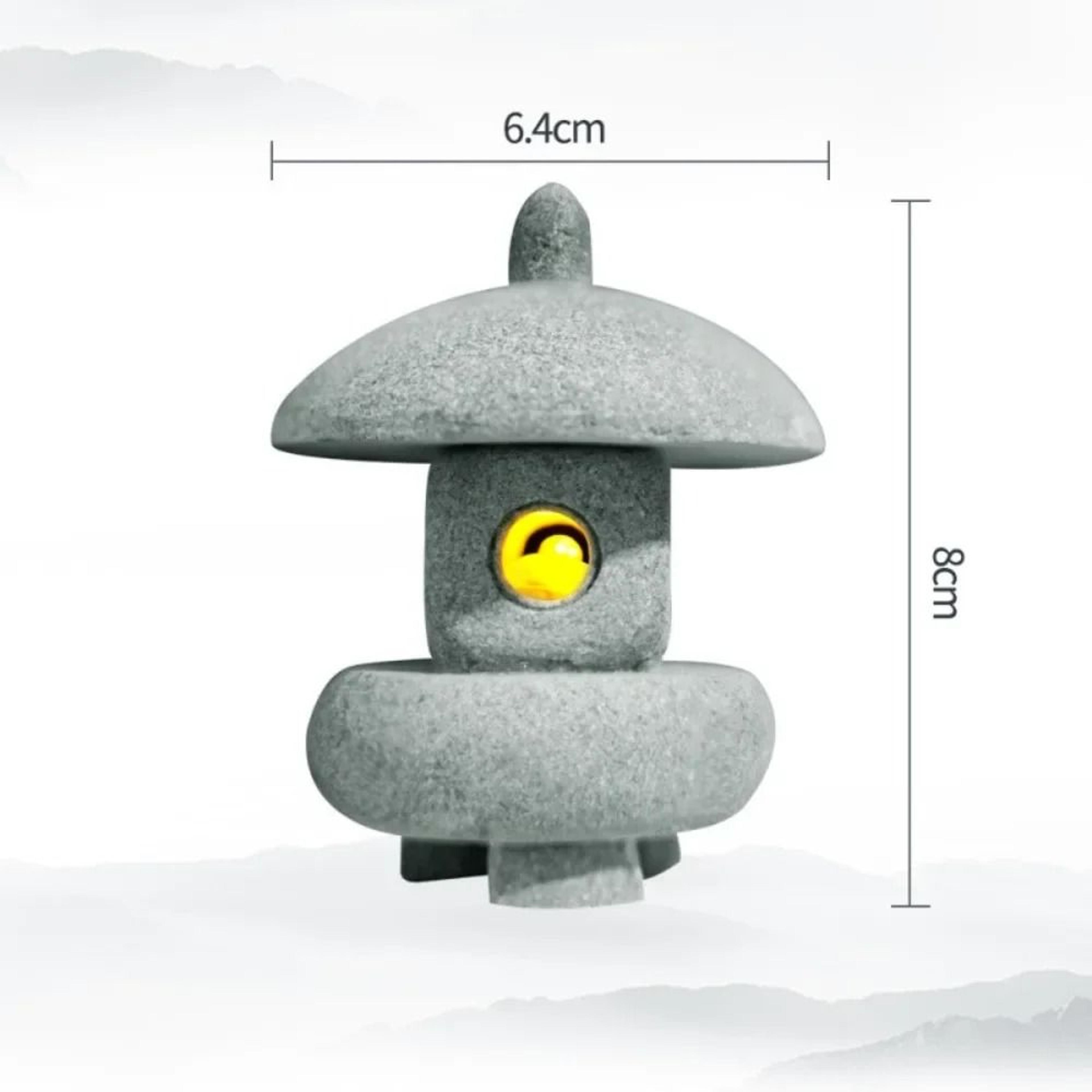 Miniature Zen Pagoda Lantern  Sandstone MicroLandscape Pillar  Executive Garden  Studio Sanctuary D 10