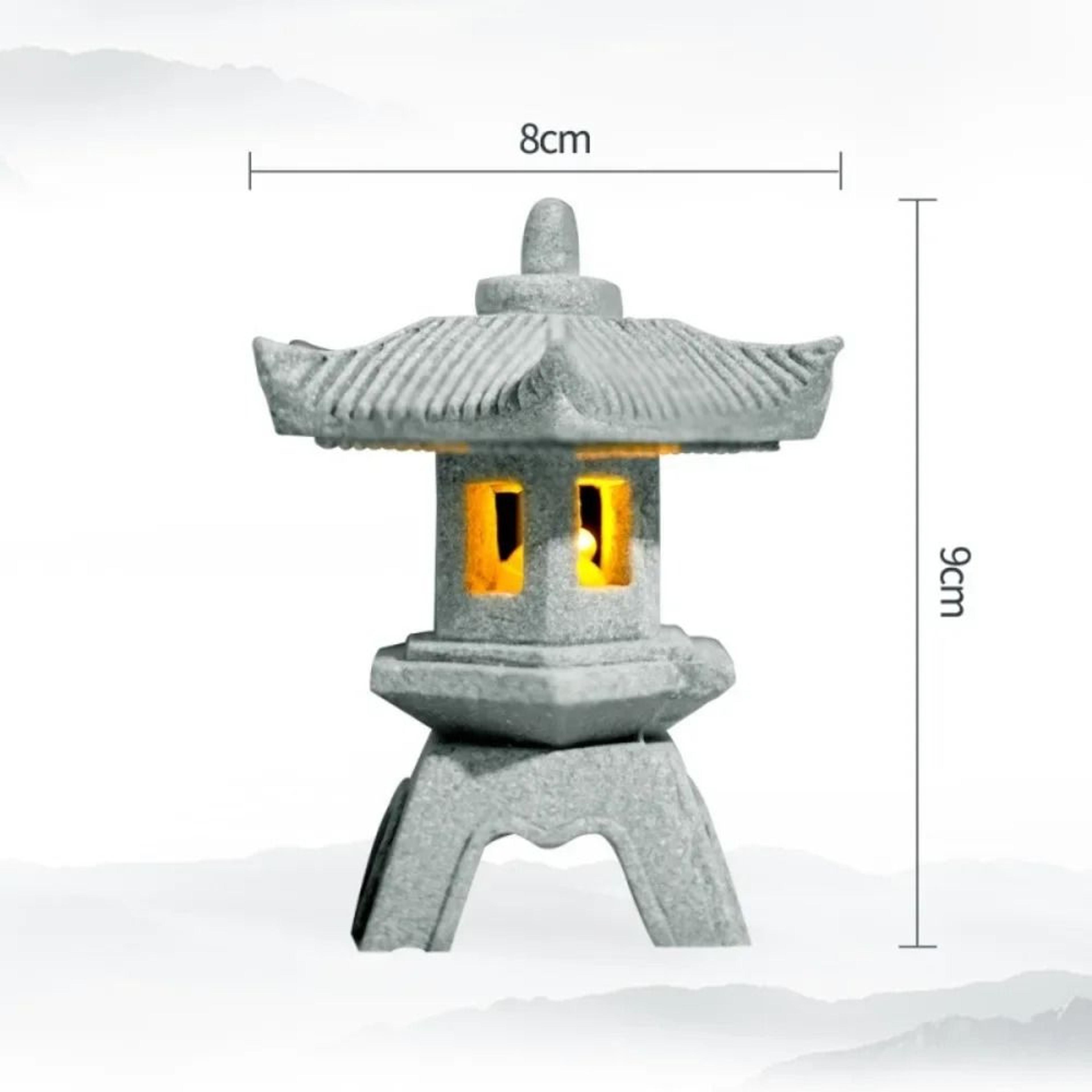 Miniature Zen Pagoda Lantern  Sandstone MicroLandscape Pillar  Executive Garden  Studio Sanctuary D 8