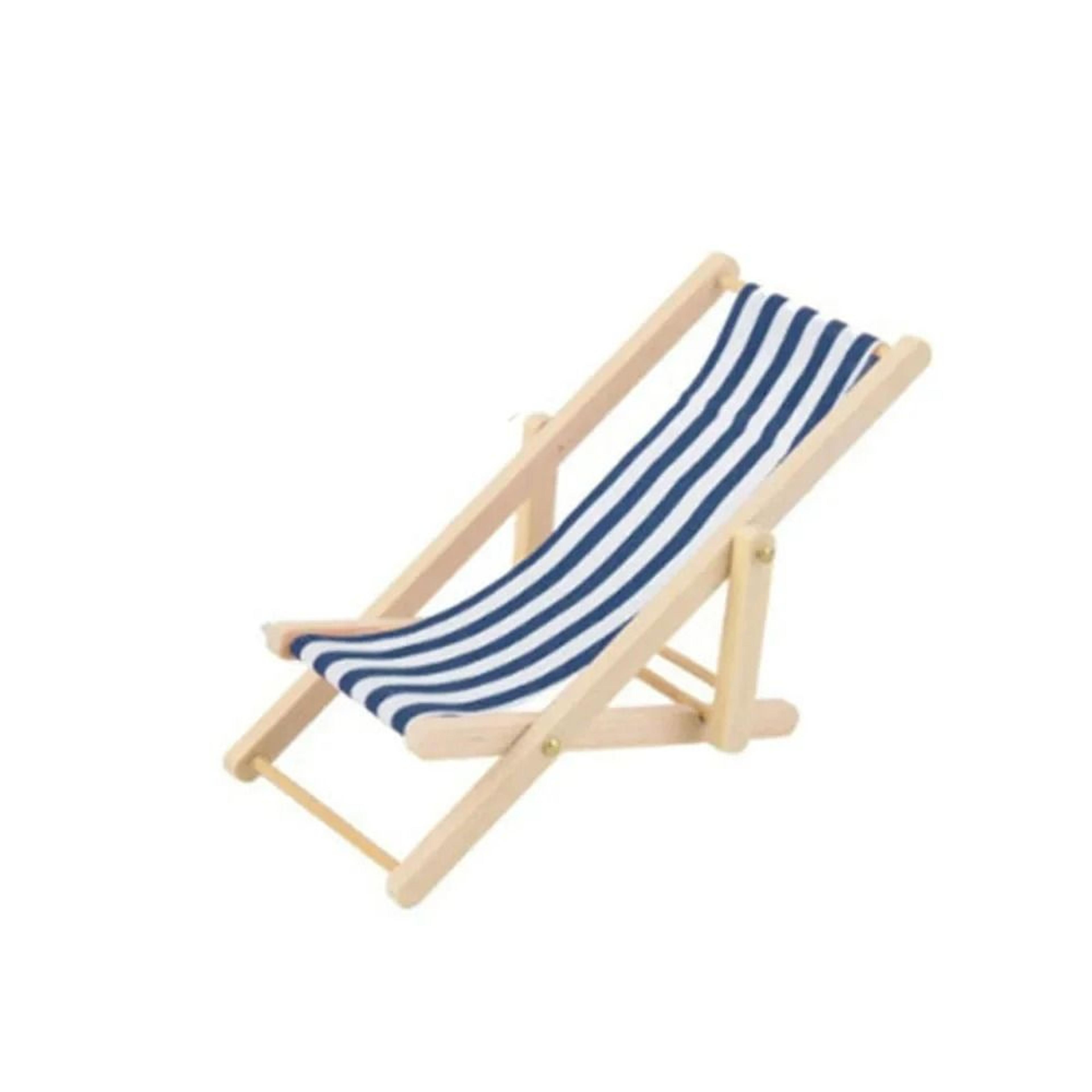 Coastal Miniature Deck Chair  112 Scale Folding Dollhouse Furniture  Executive Studio  Zen Sanctuar 6