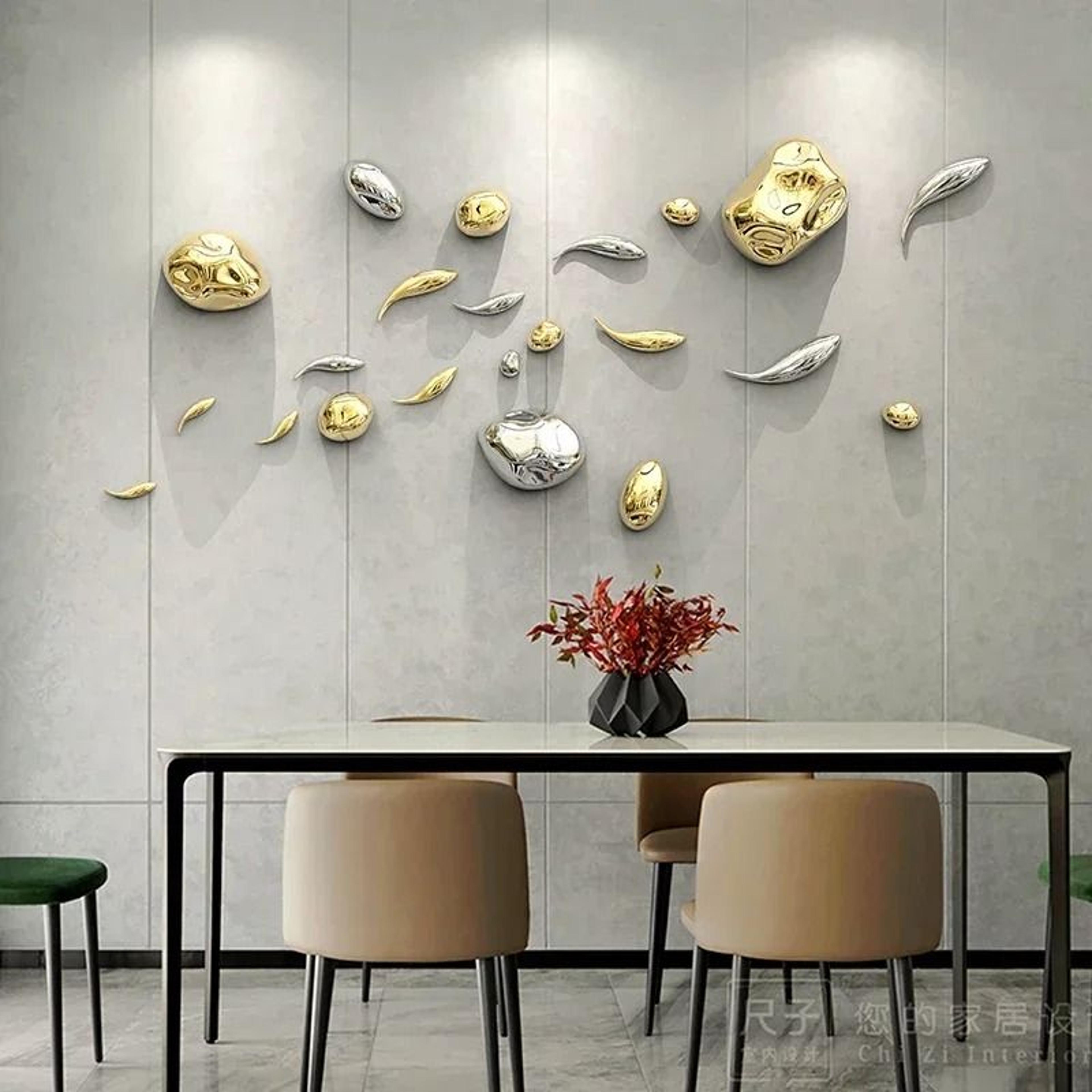 Gilded Geological Relief  3D Simulation Golden Stone Wall Art  Executive Suite  Minimalist Sanctuar 2