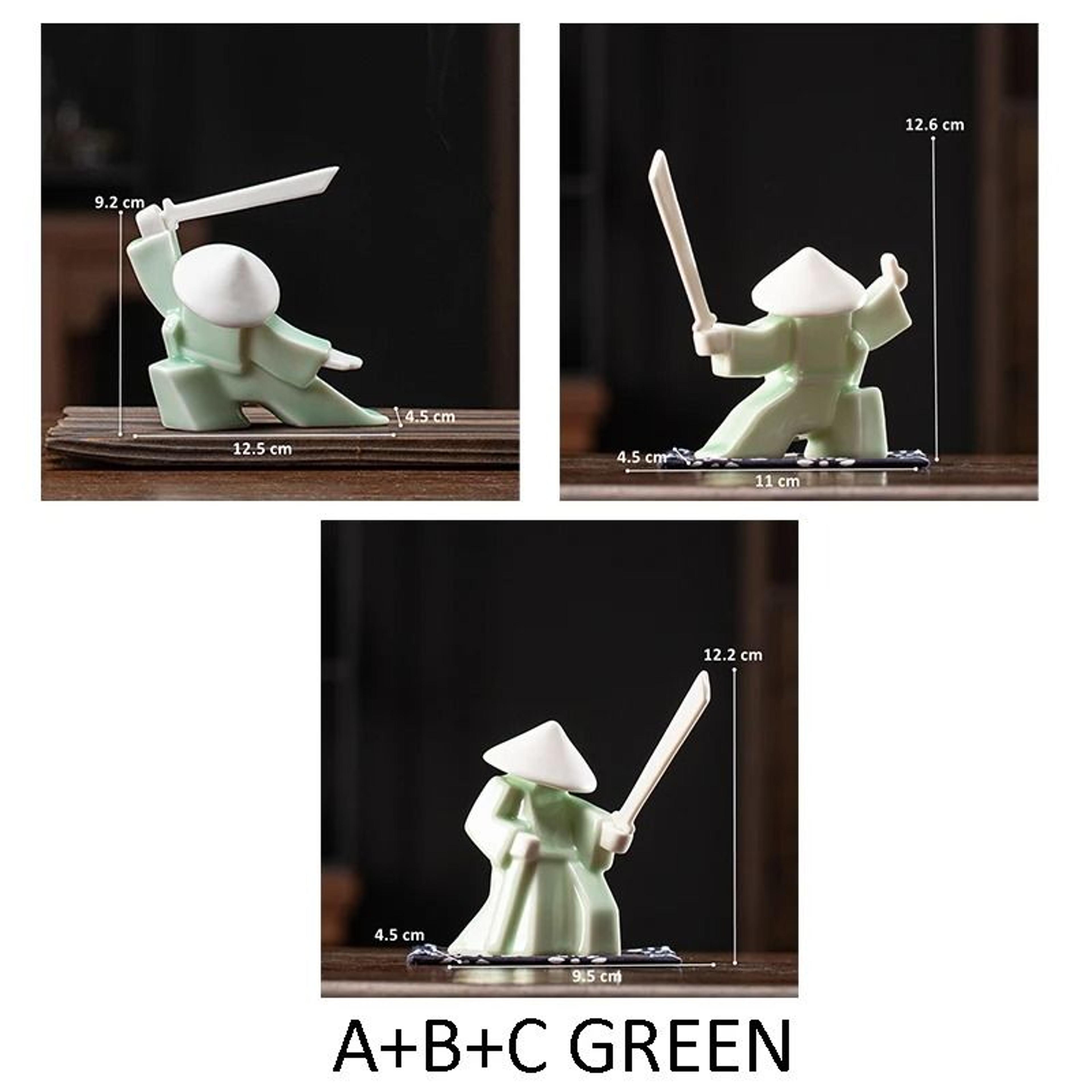 Blanc De Chine Samurai  Geometric Ceramic Warrior Figurine  Executive Studio  Oriental Sanctuary De 23