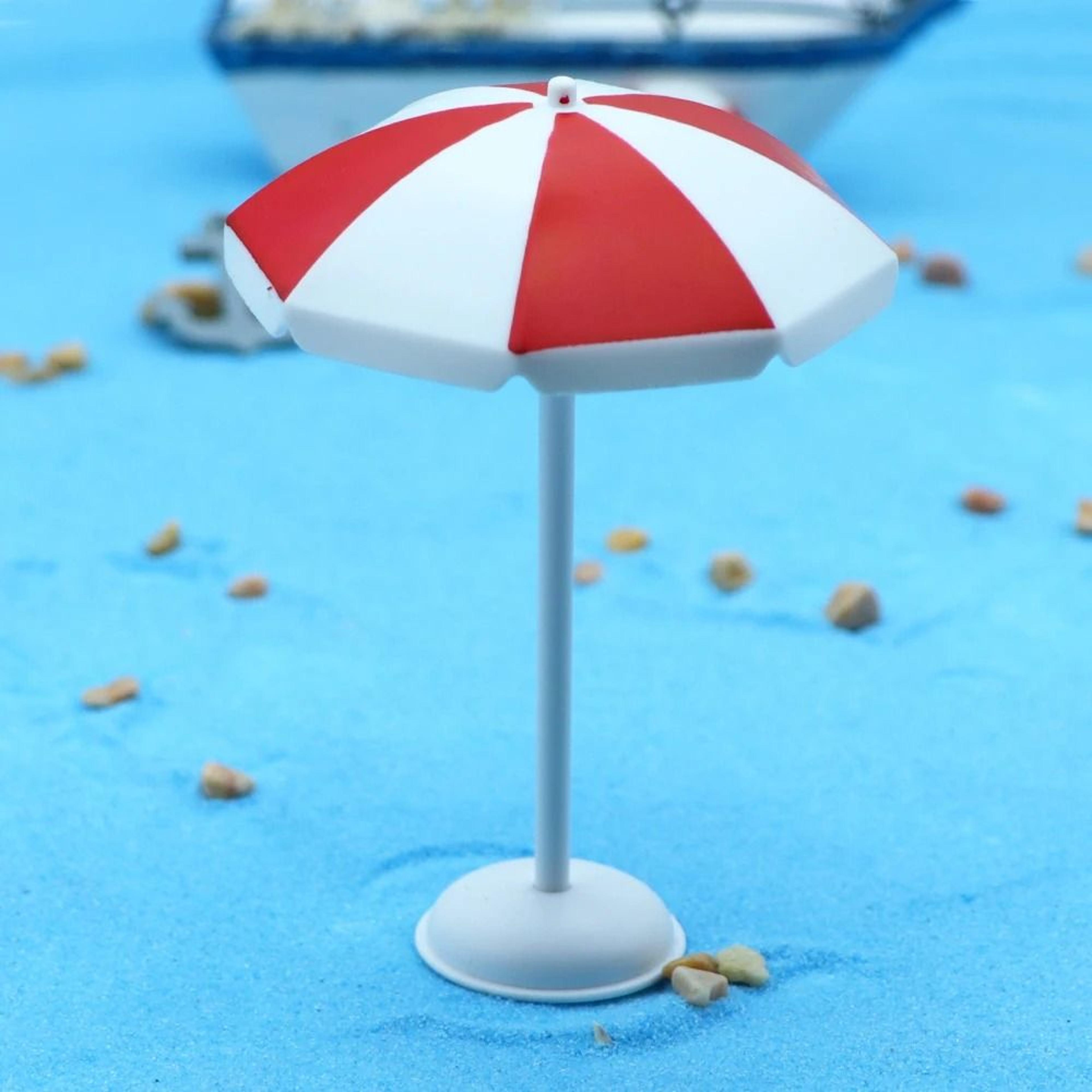 Miniature Shoreline Umbrella  Micro Landscape Beach Ornament  Executive Studio  Coastal Sanctuary D 6