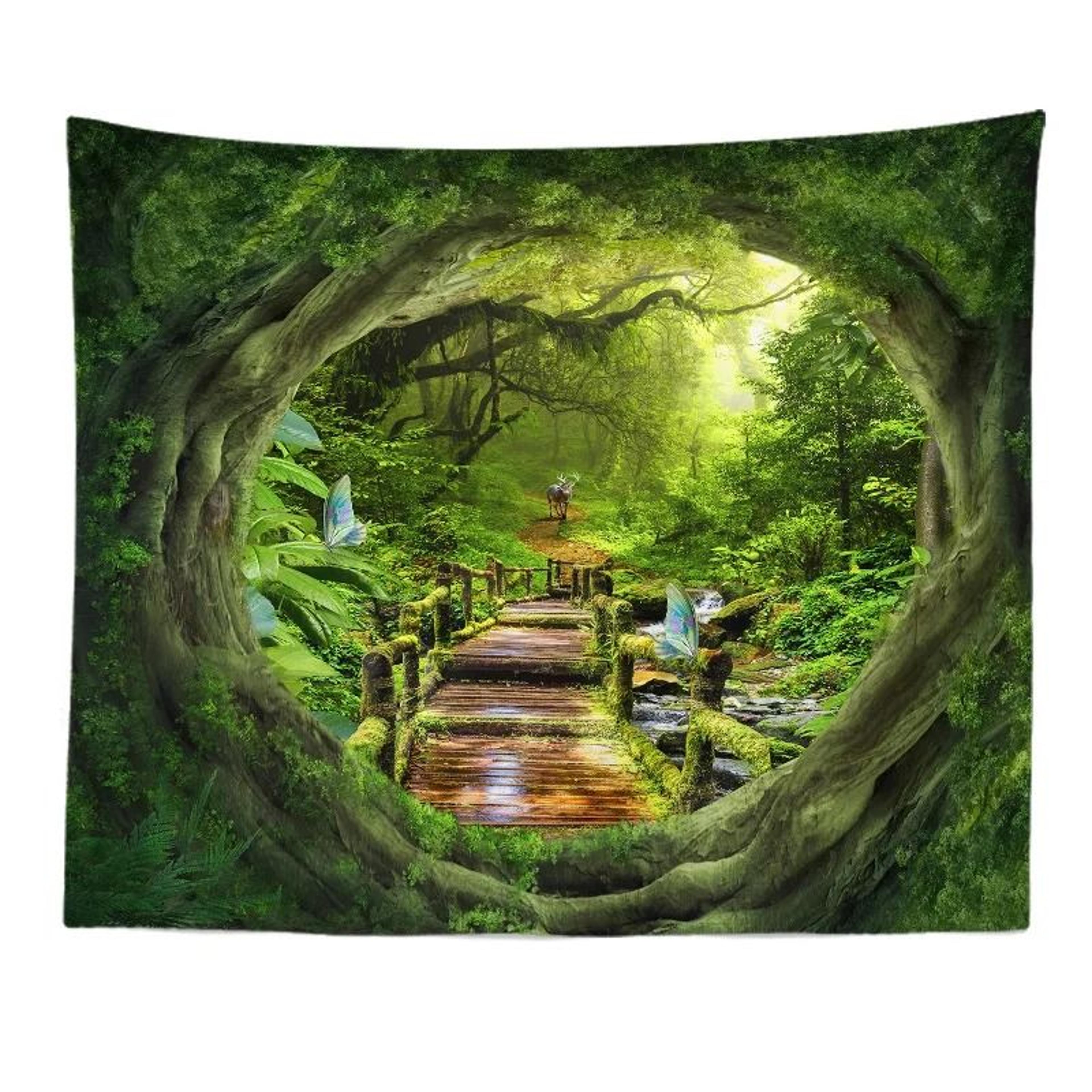 Scenic Aperture Mural  TreeHole Perspective Window Tapestry  Executive Studio  Nature Sanctuary Dec 4