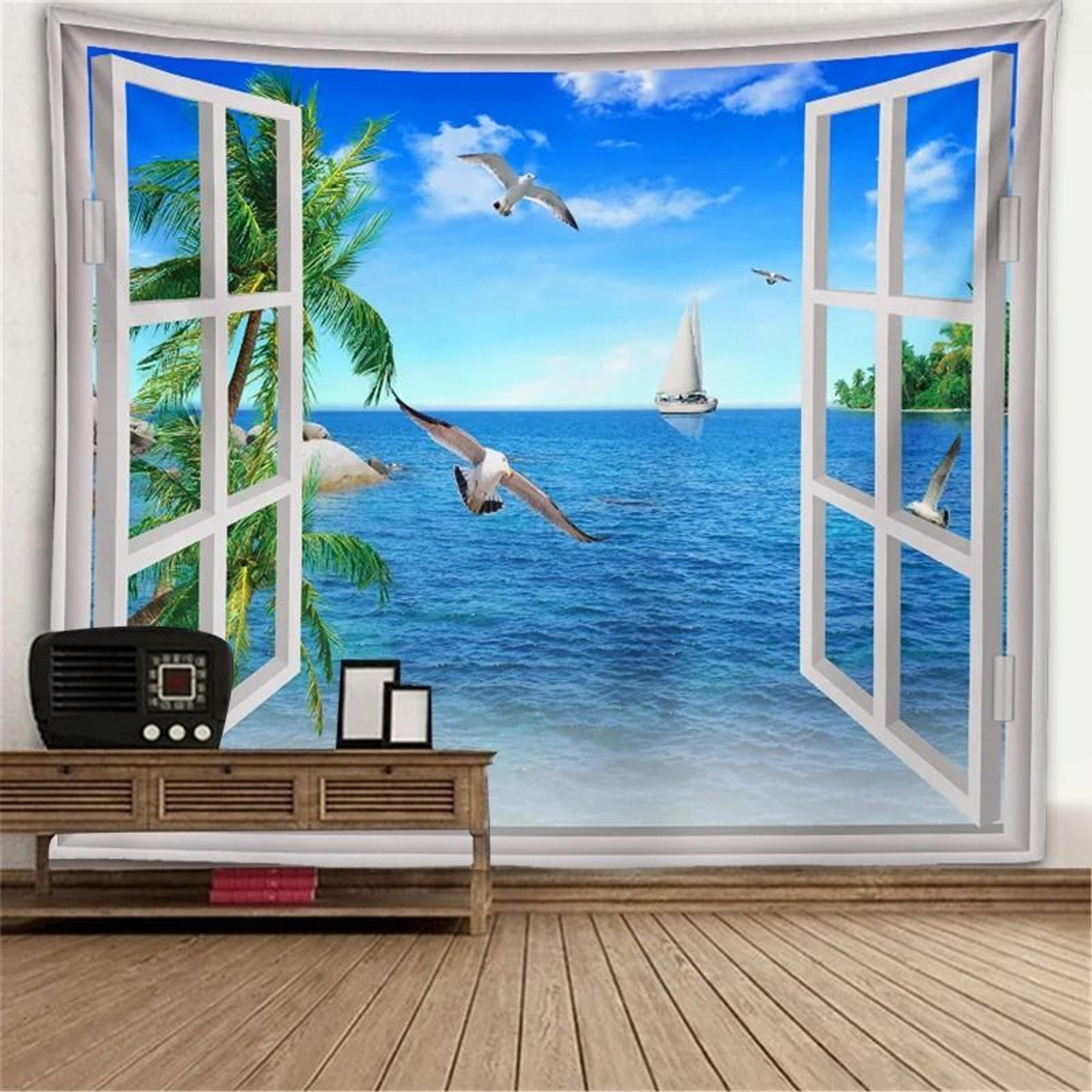 Scenic Aperture Mural  TreeHole Perspective Window Tapestry  Executive Studio  Nature Sanctuary Dec 27