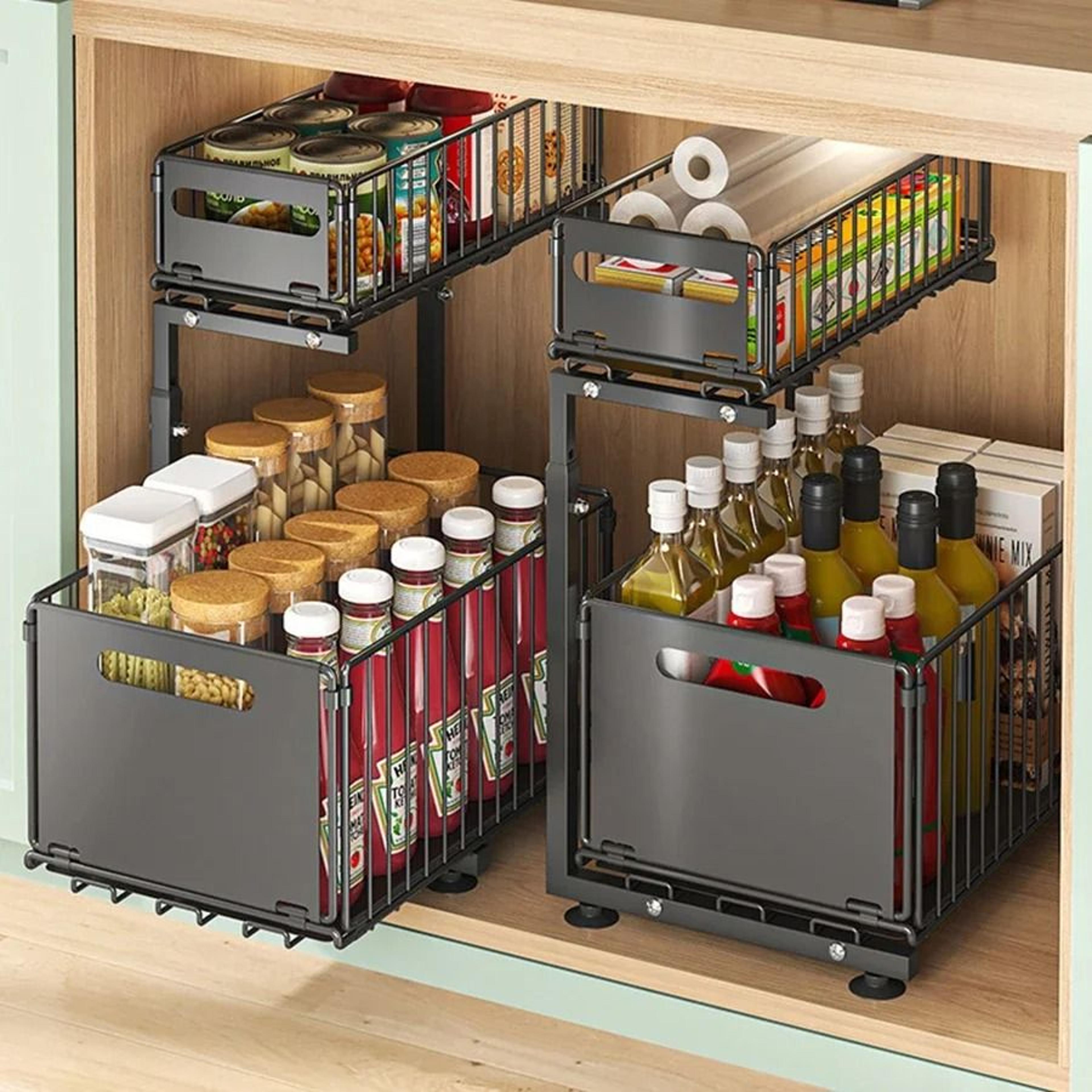 AlabasterGlide Organizer  Adjustable 2Tier UnderSink Nexus  Executive Suite  Sanitary Sanctuary Dec 1