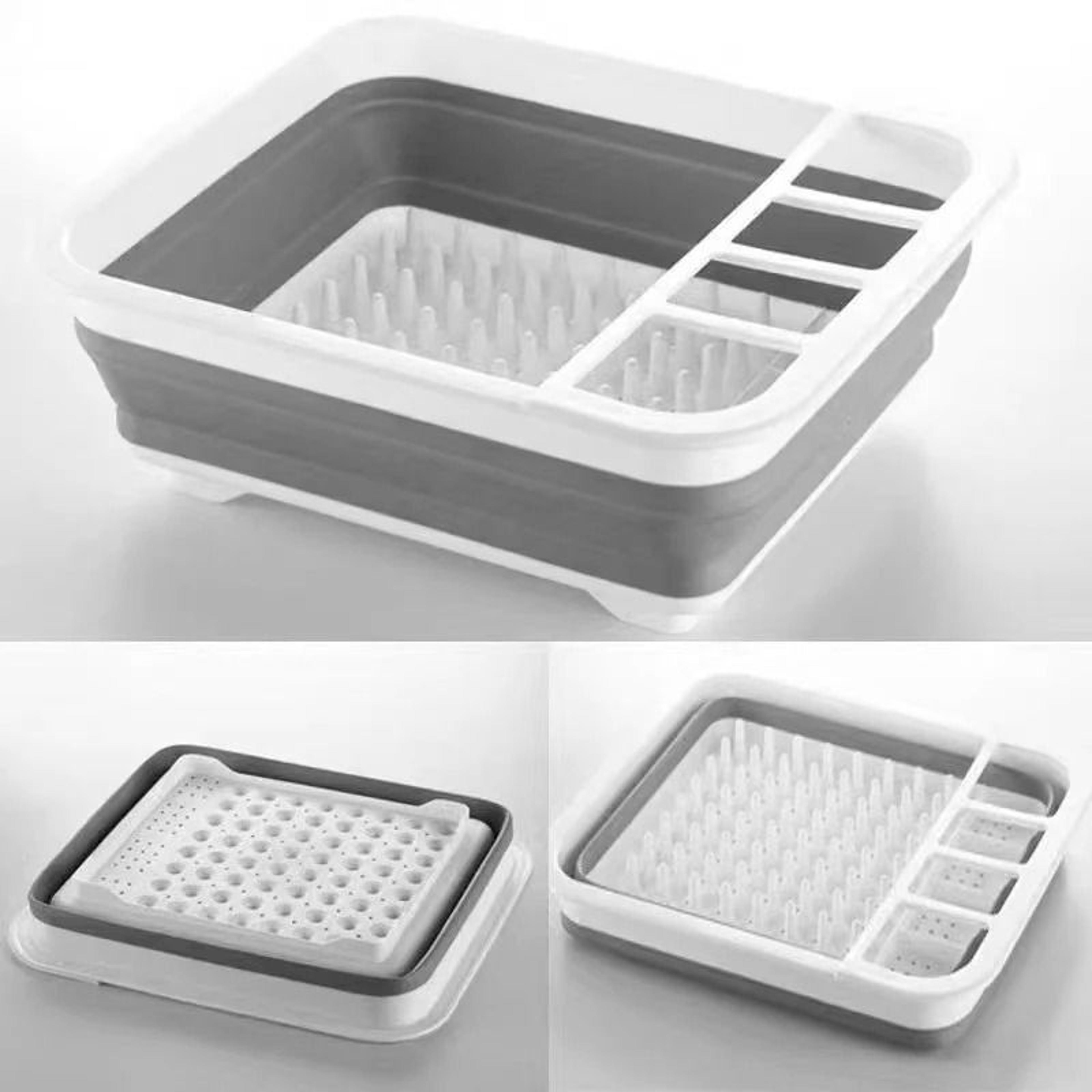 Zen Foldable Drain Basin  Collapsible Tableware Rack  Integrated Drying Tray 6