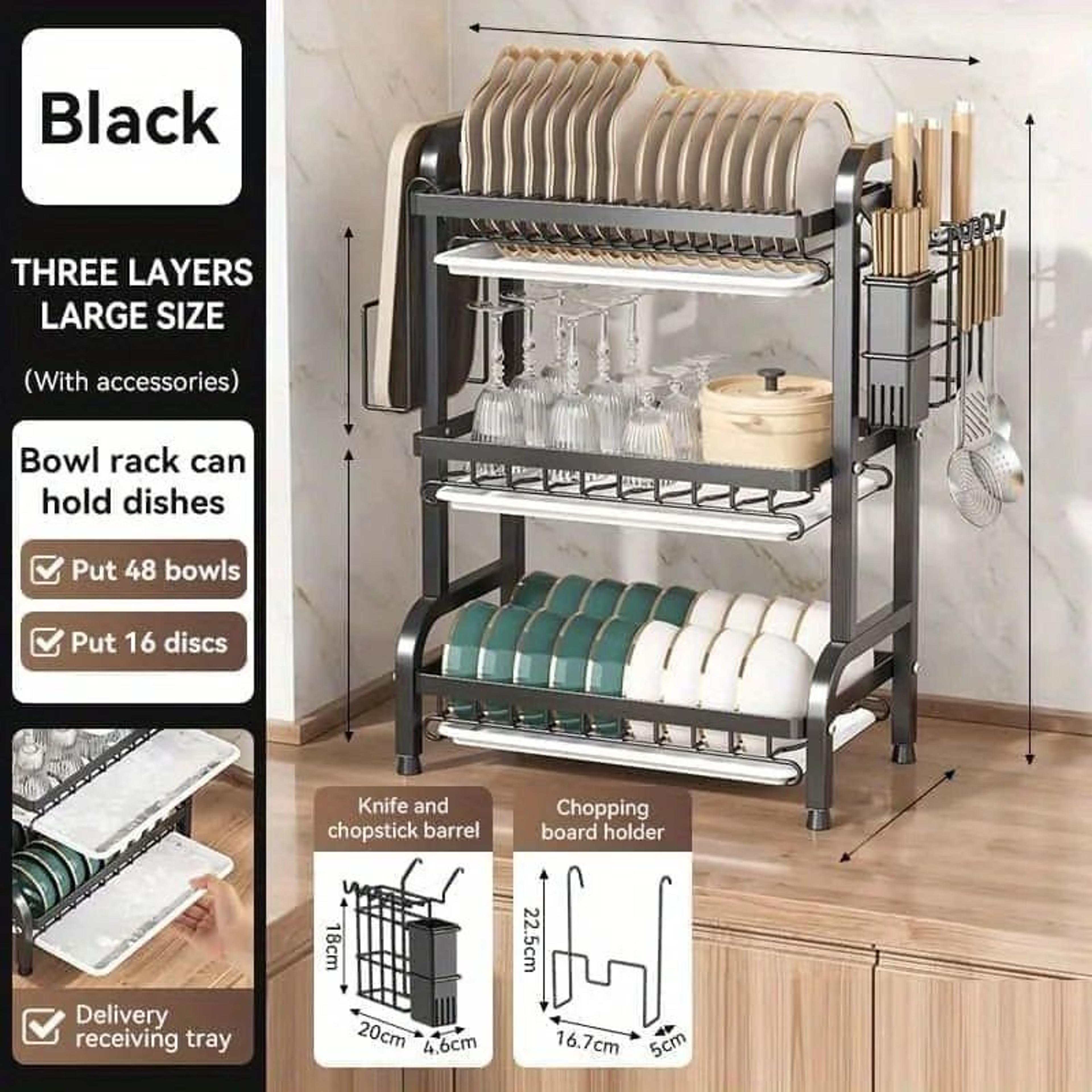 Titan Cascade  ThreeTier SpaceSaving Kitchen Countertop Utility Rack  Large Capacity Dish Drainer 7