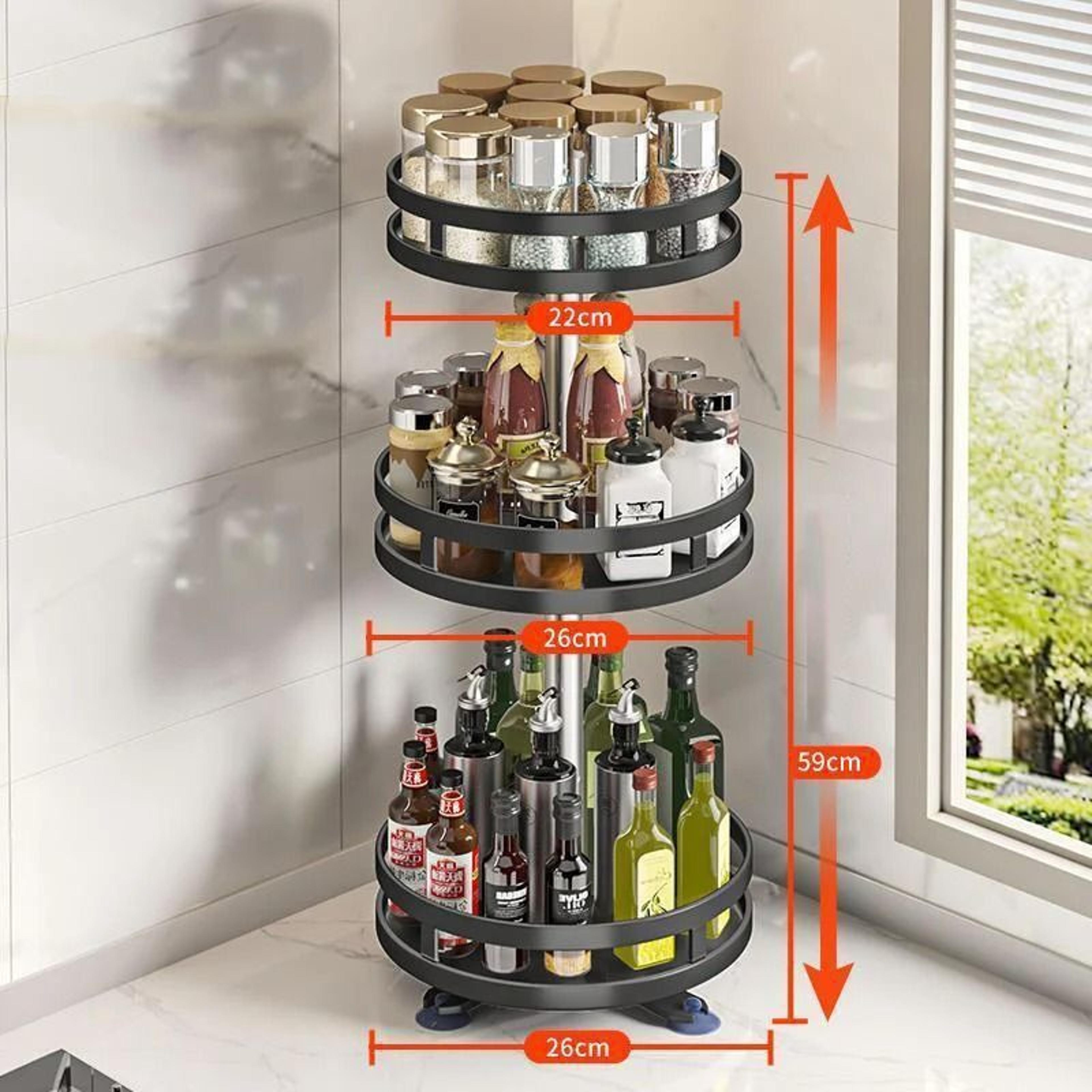 Nexus Orbit  360 MultiPurpose Rotating Storage Carousel  NonSlip Kitchen  Vanity Sanctuary Organize 8