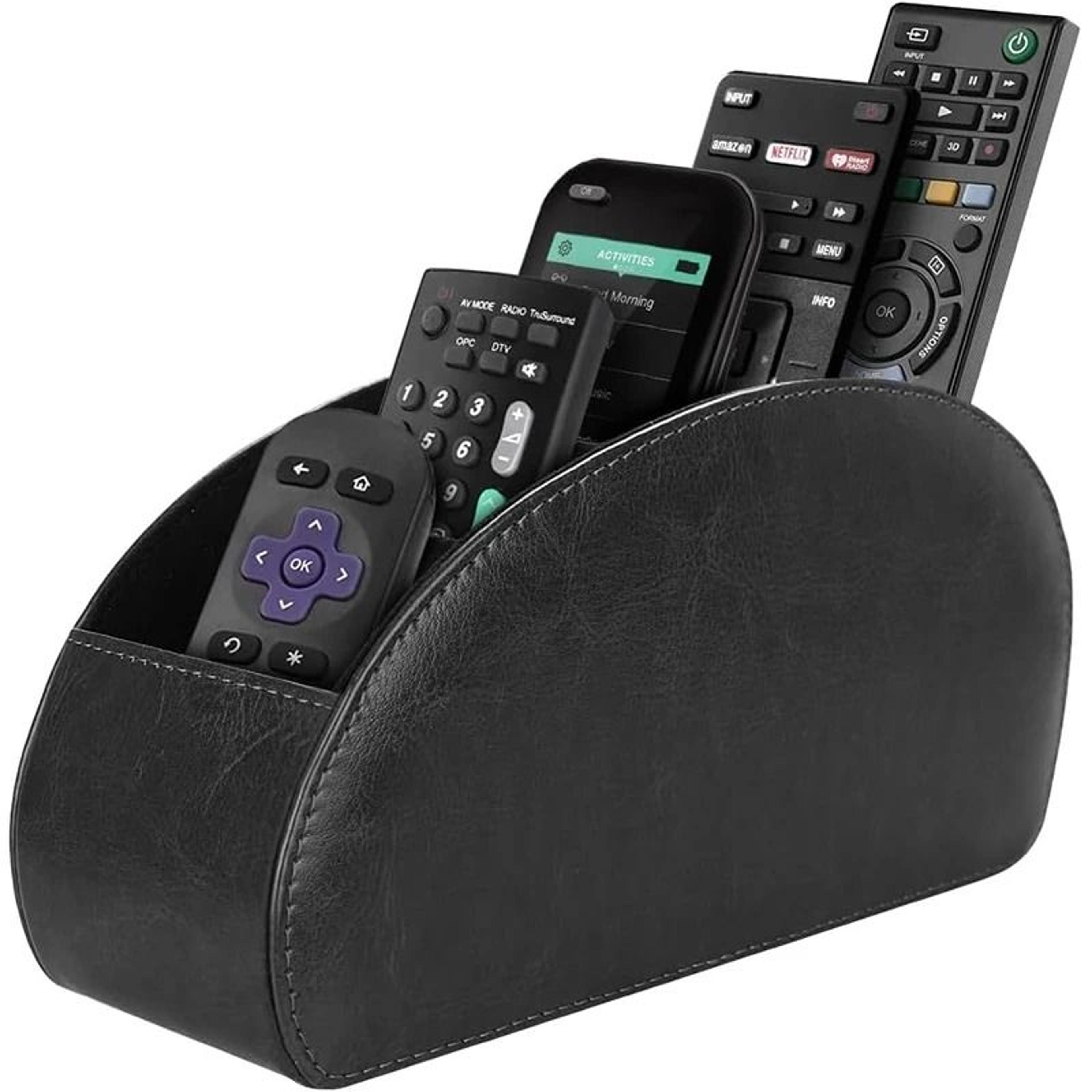 Hieroglyph Vault  Artisan PU Leather Remote Control Caddy  Desktop Organizer 0