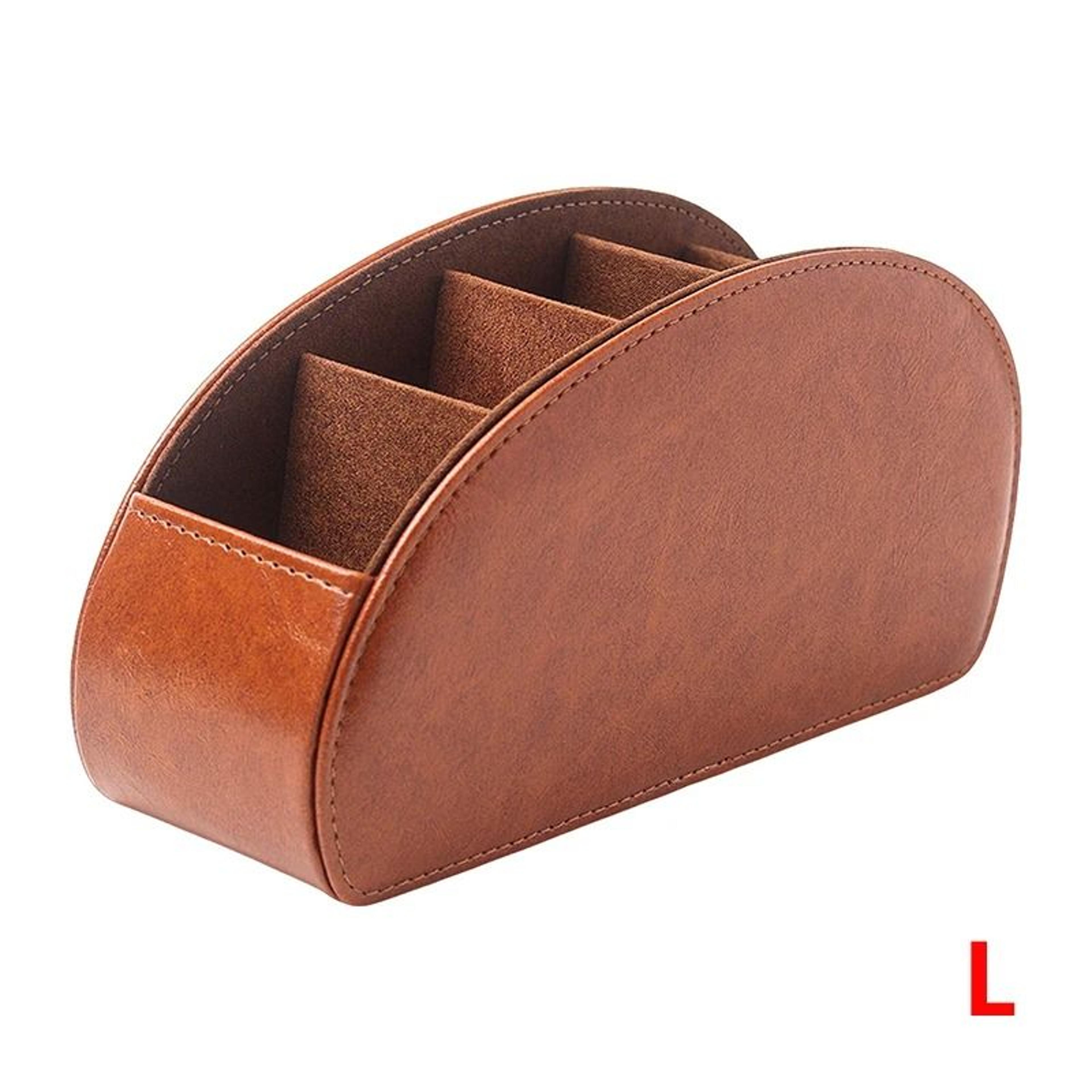 Hieroglyph Vault  Artisan PU Leather Remote Control Caddy  Desktop Organizer 6