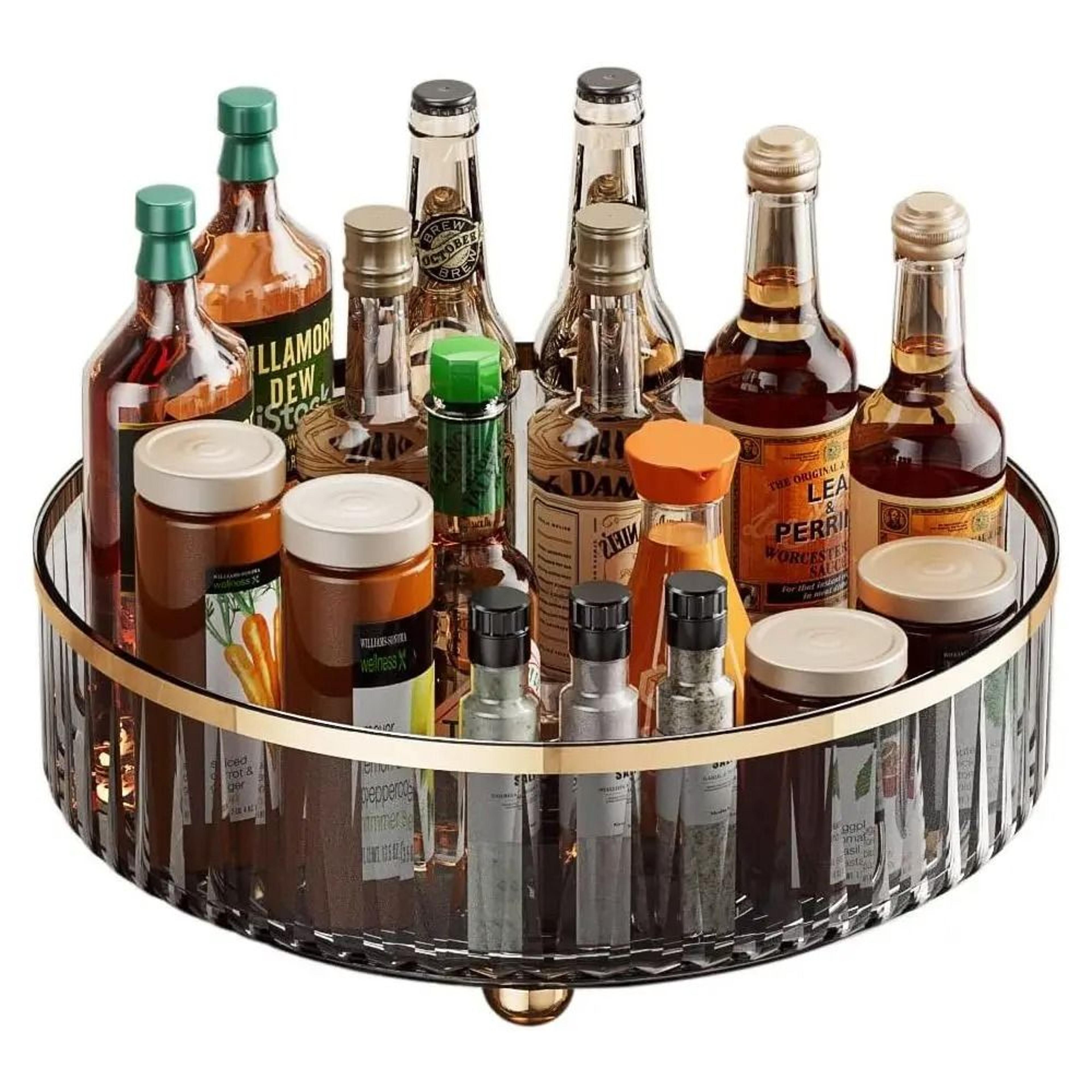 Rotating Clear Container Bin  Round Countertop Spice  Bottle Organizer  Executive Pantry  Cabinet T 6