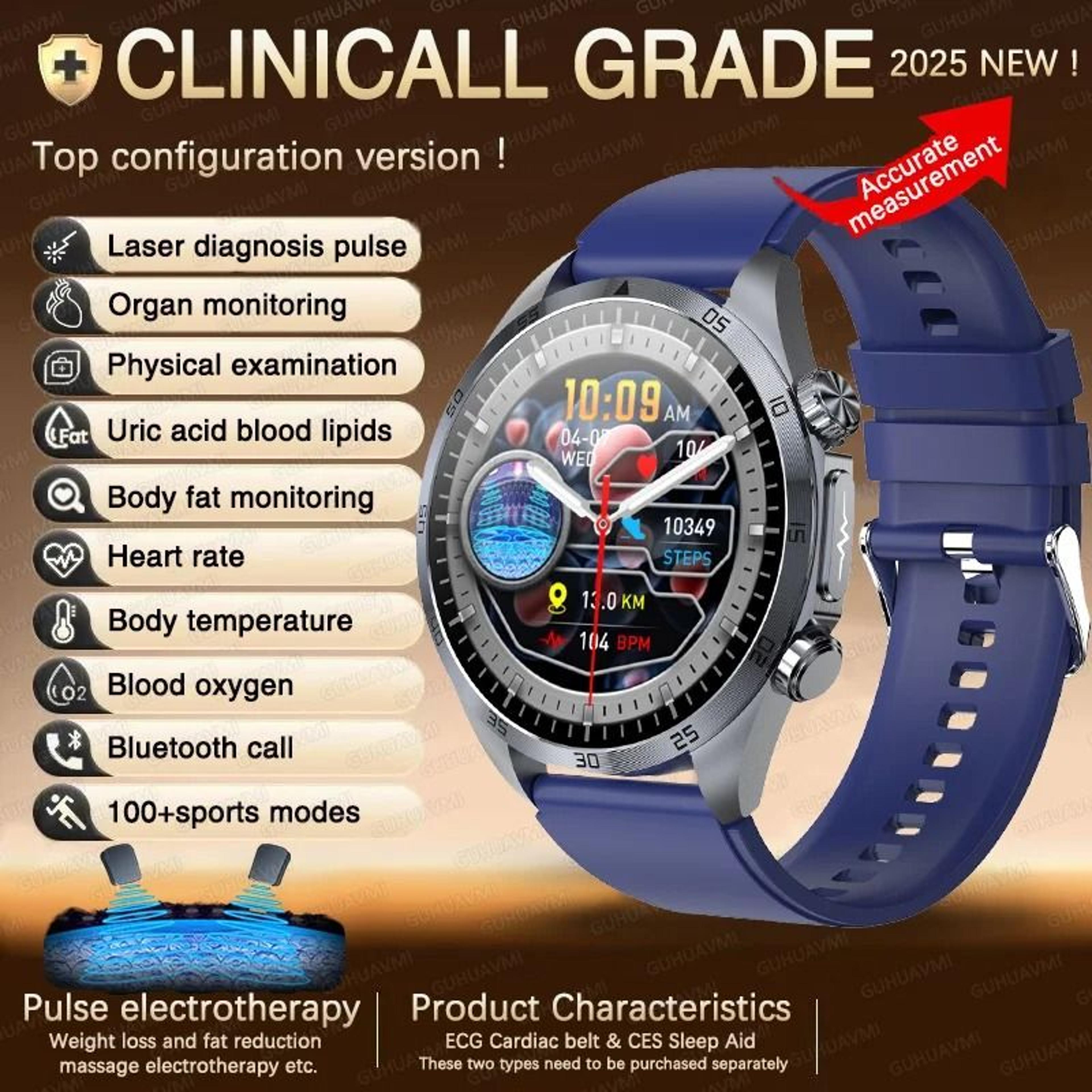 2026 Pulse Elite ECGPPG Smartwatch  Metabolic Health  Body Fat Tracker  Executive Uric Acid  Blood  6