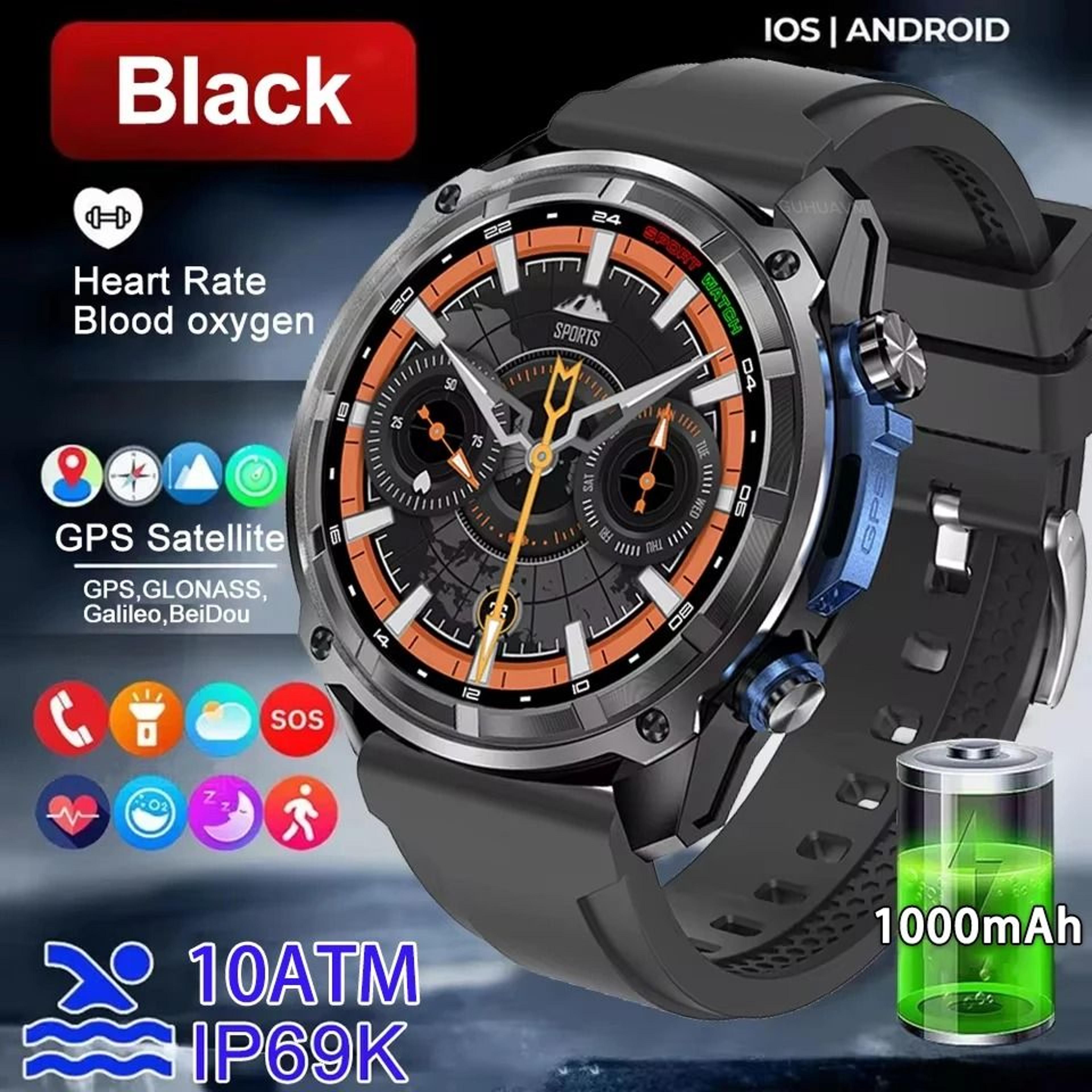 2026 Tactical Offline Map Smartwatch  4GB Route Navigation  GPS  Executive 10ATM Waterproof Militar 7