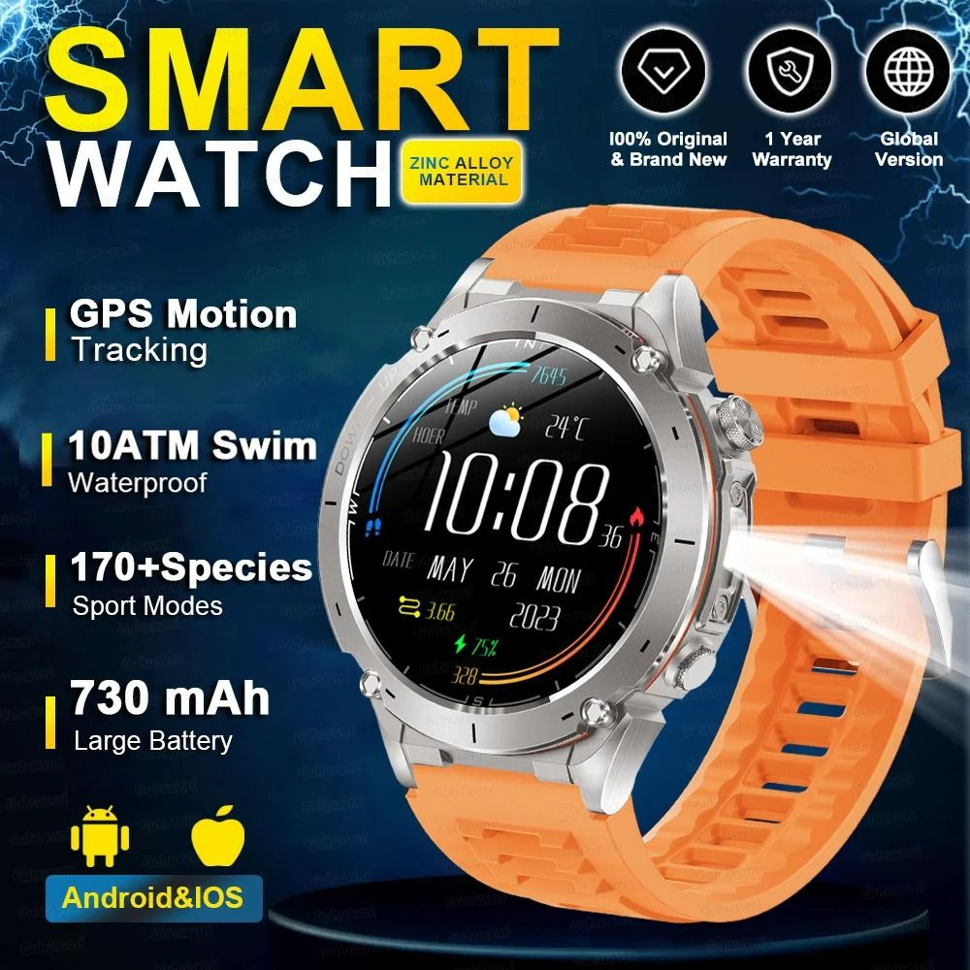 Genuine Stratos 4 GPS Smartwatch  143 AMOLED HD Display  Executive Compass  Barometric Altimeter Su 9