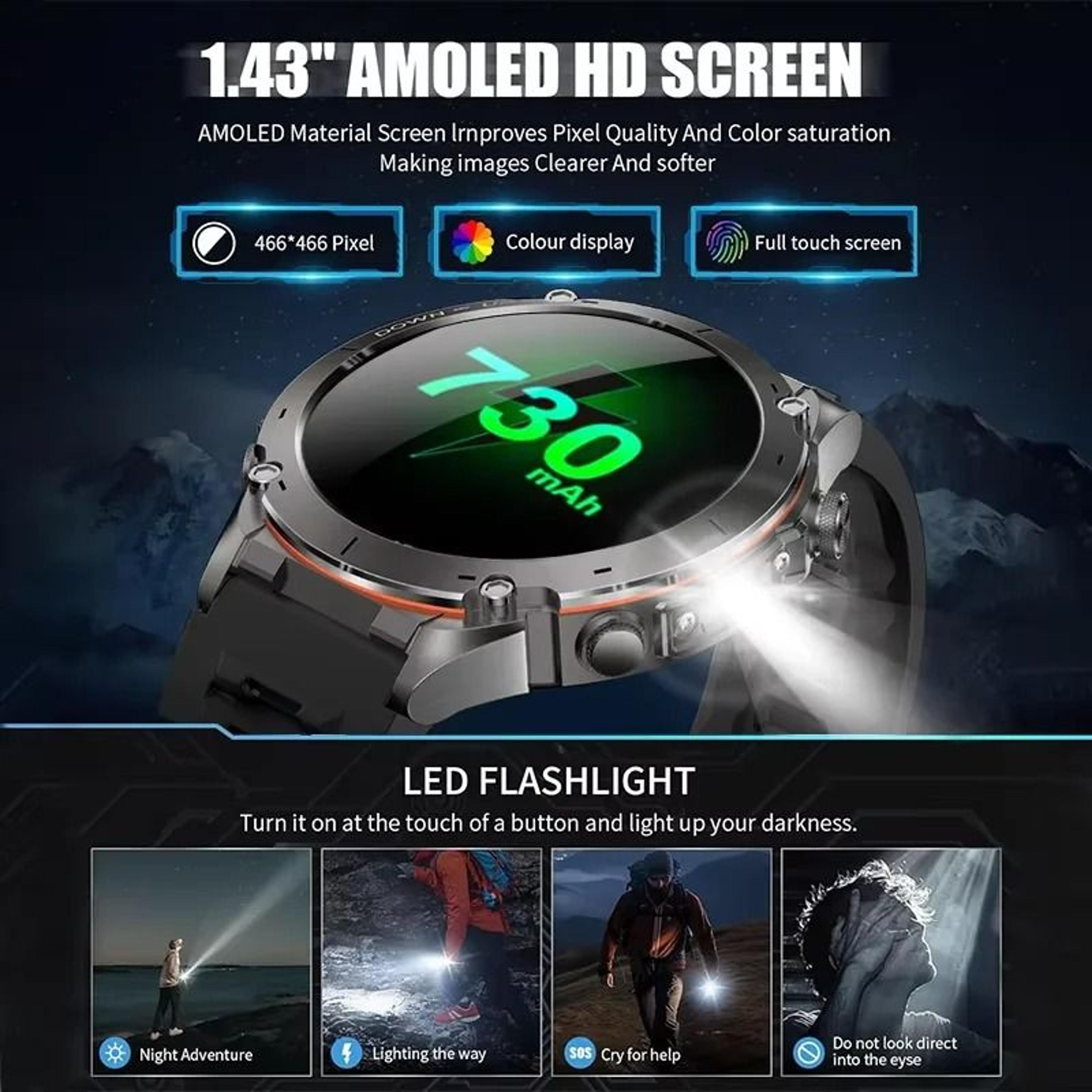 Genuine Stratos 4 GPS Smartwatch  143 AMOLED HD Display  Executive Compass  Barometric Altimeter Su 4