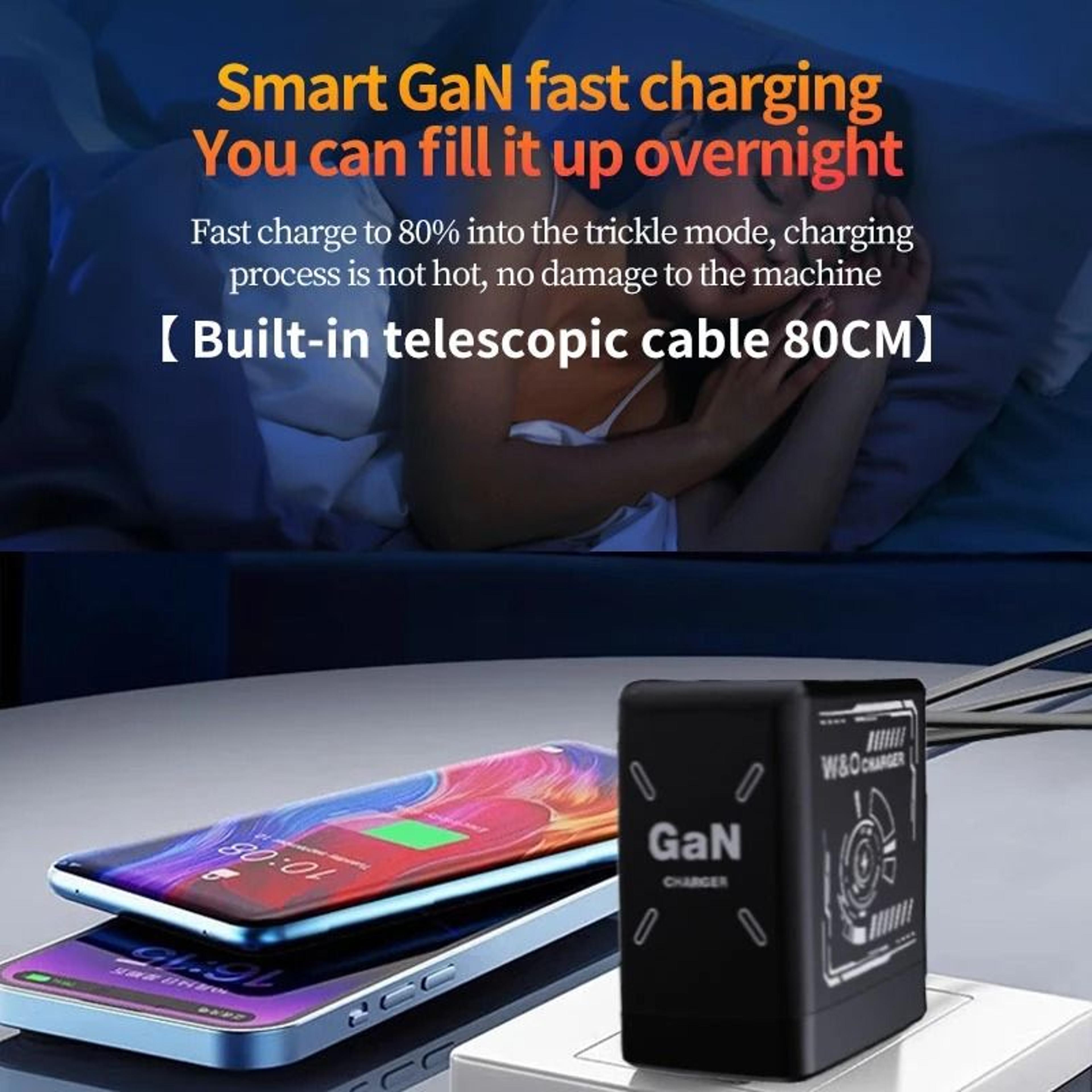 20W GaN Retractable Fast Charger  Dual TypeC  IOS Interface  Executive Compact Portable Charging St 3