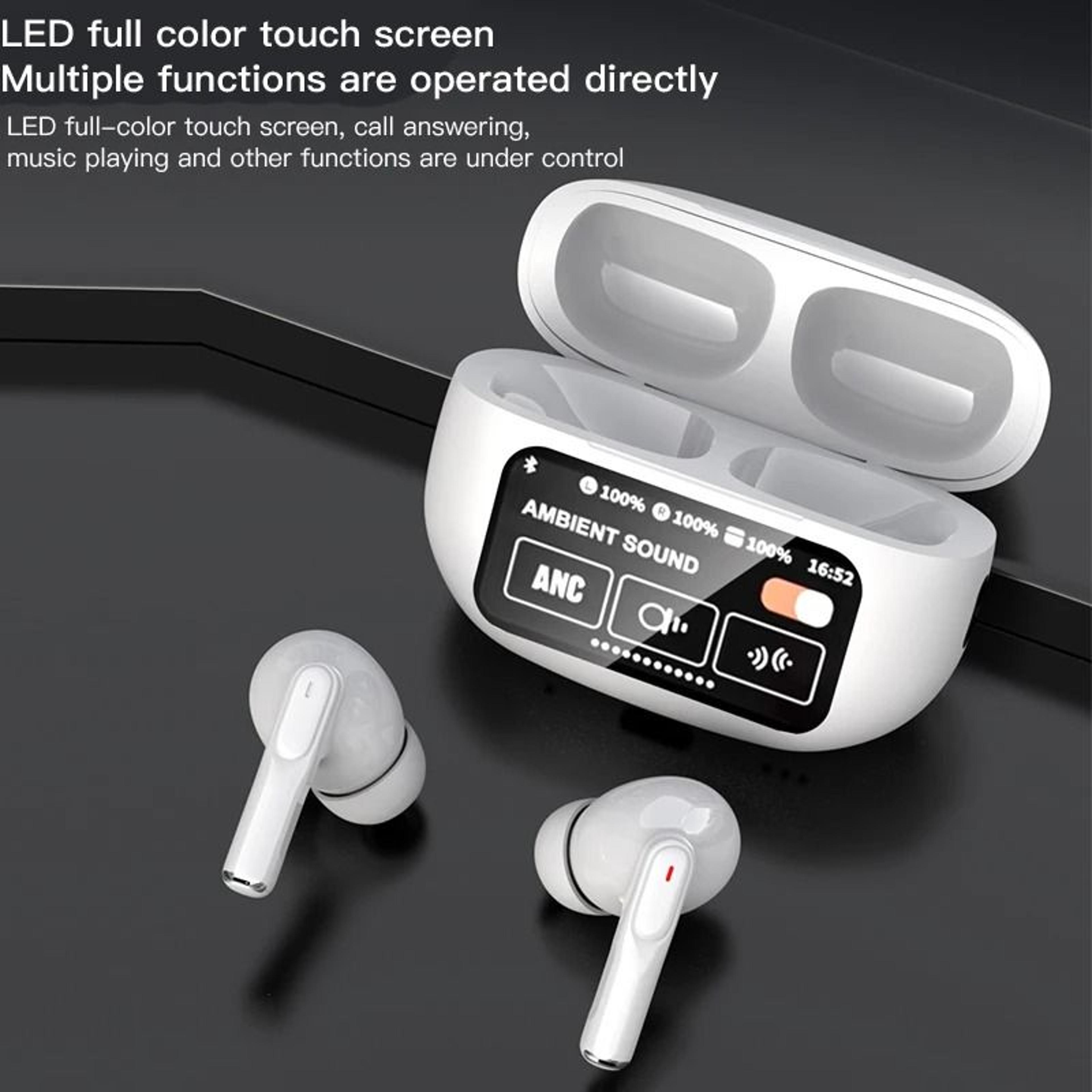 A9 PLUS Smart Screen Earbuds  BT 54 ANC  ENC Noise Isolation  Executive LED Touch Case HighDefiniti 4