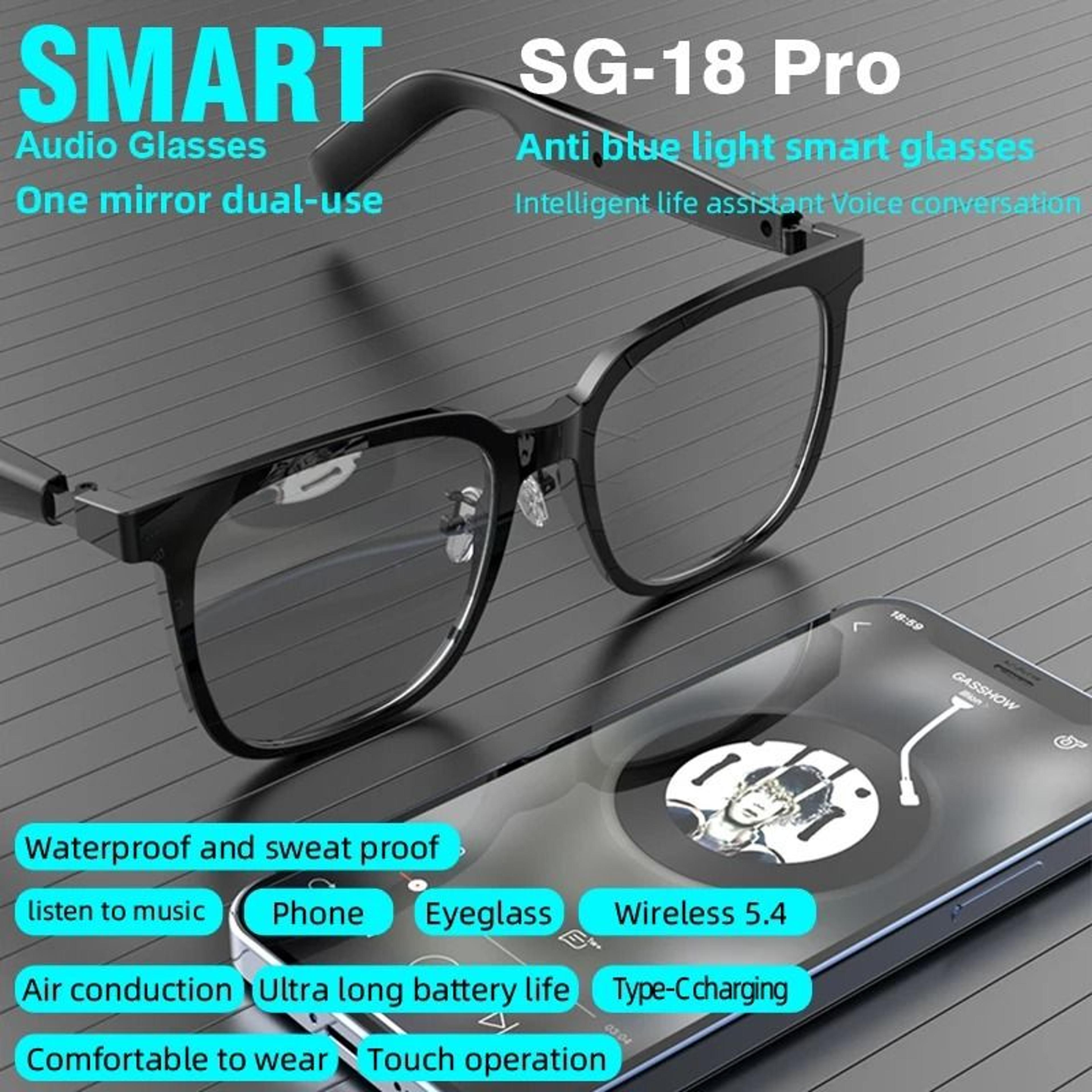SG18 PRO 2in1 Smart Glasses  Magnetic Lenses  BT 54  Executive AntiBlue Light Vision Sanctuary 2