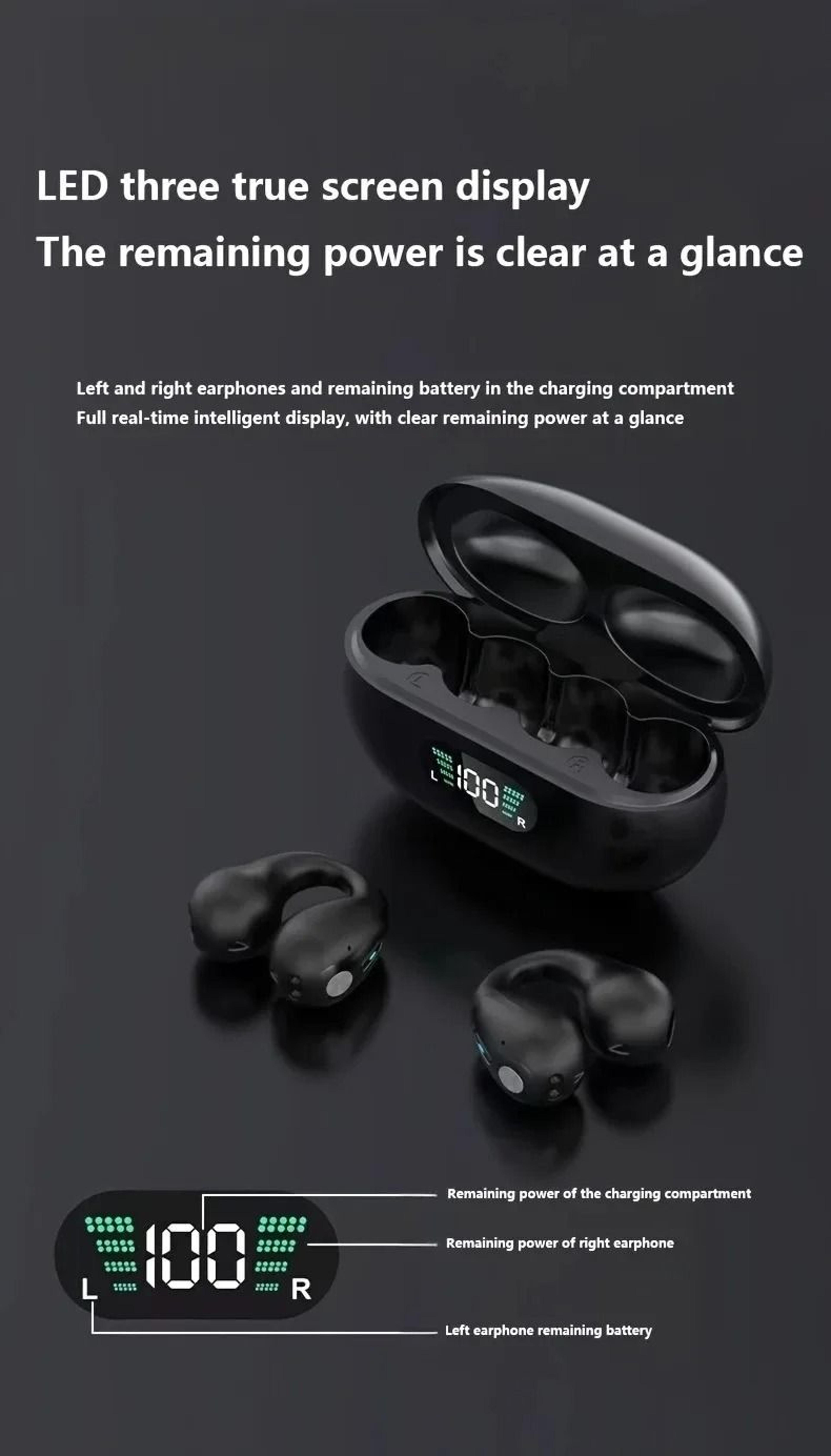 S22 X22 ClipEar Wireless Earbuds  Digital Display  ANC  Executive OpenEar Sports Audio Sanctuary 4