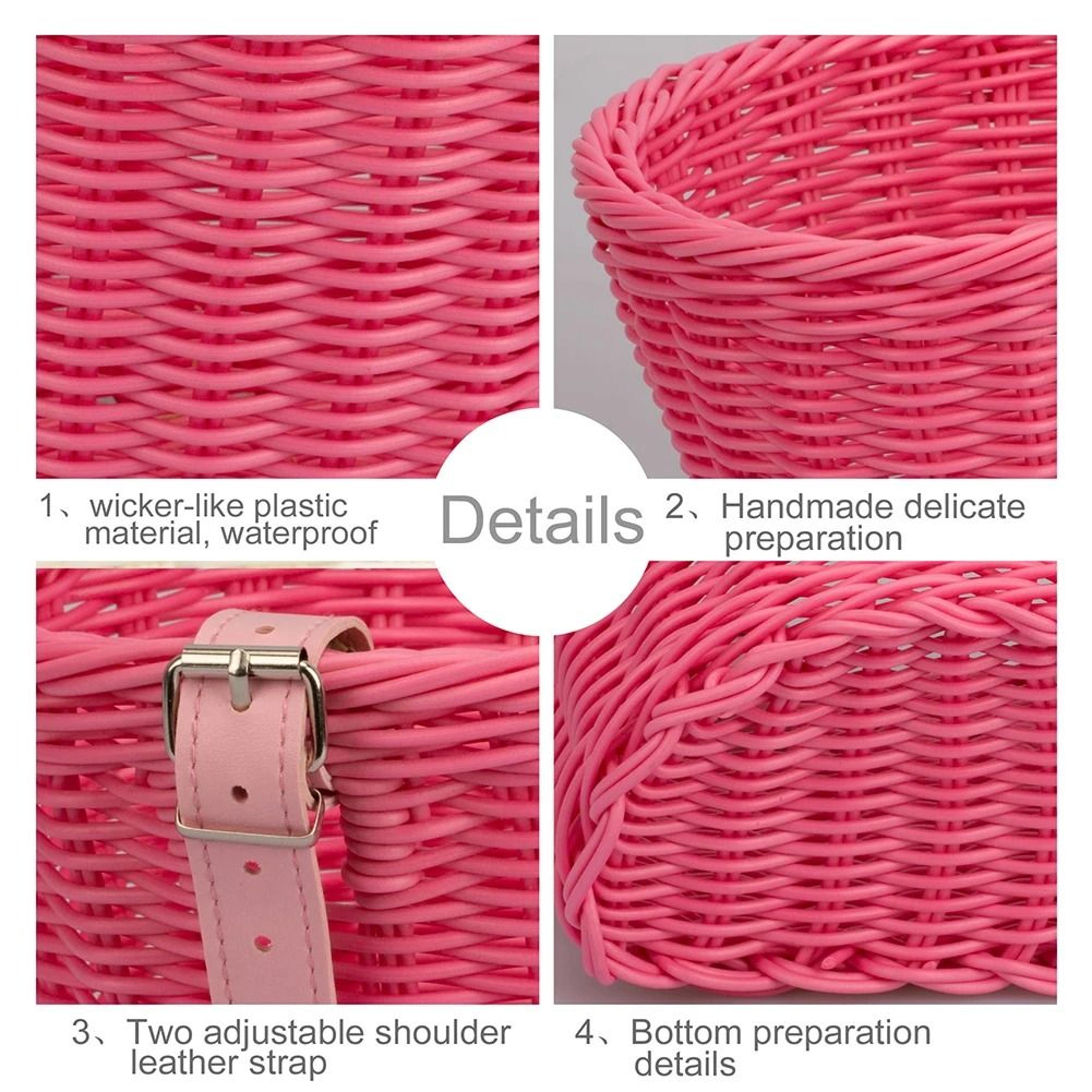 HandWoven Adjustable Bicycle Basket  Multifunction Front Handlebar Carrier  Executive Artisan Trans 4