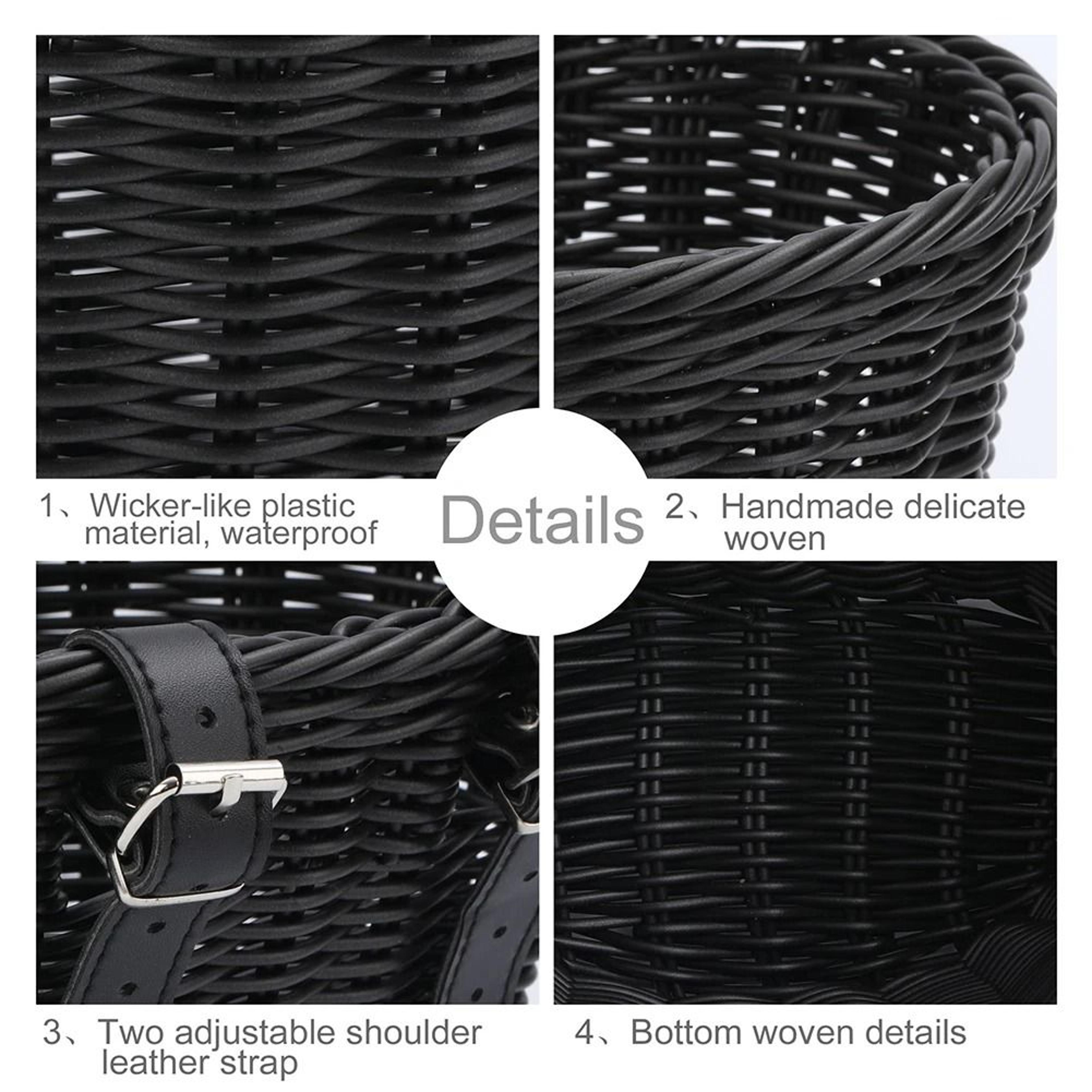 HandWoven Adjustable Bicycle Basket  Multifunction Front Handlebar Carrier  Executive Artisan Trans 5