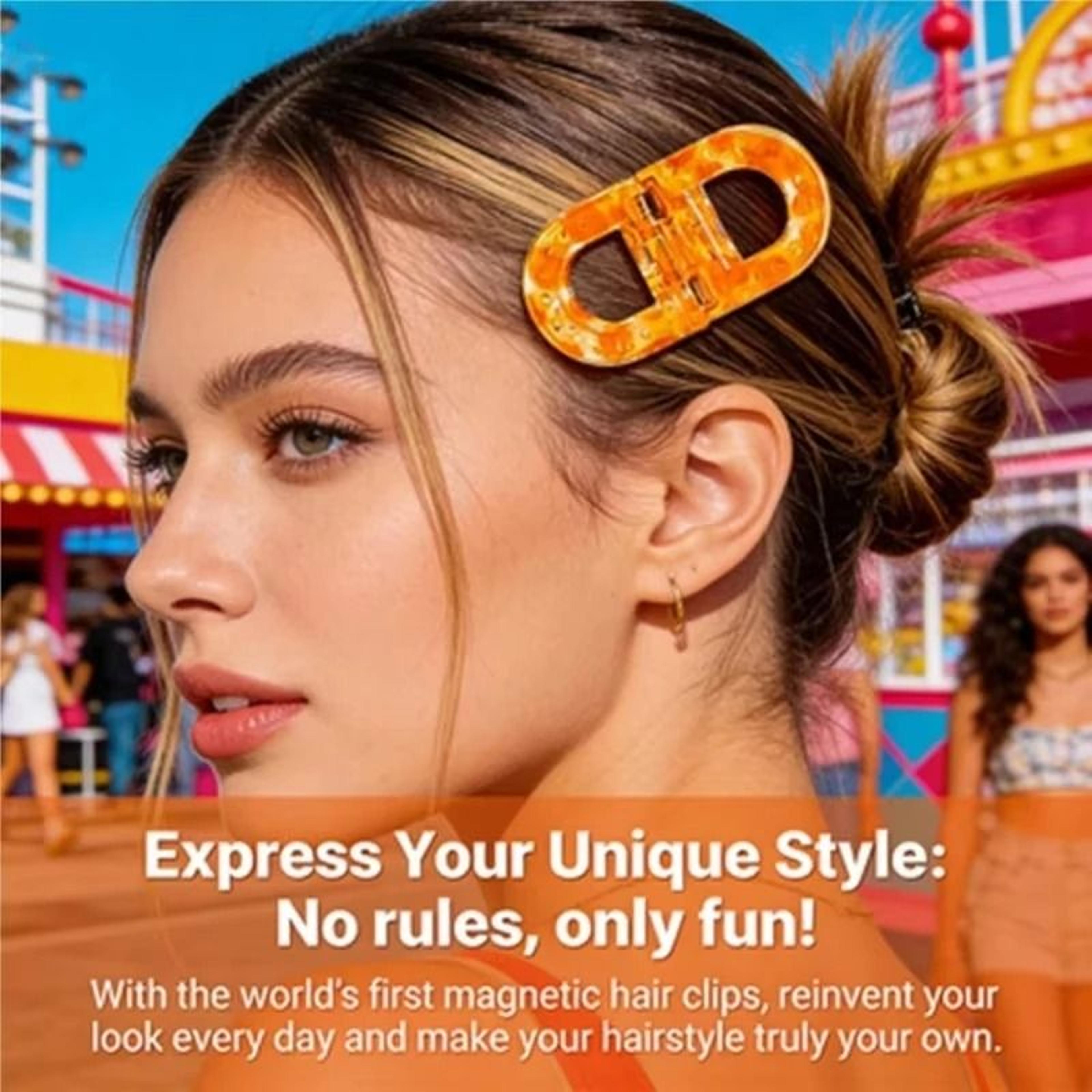 Practical Magnetic Smart Hair Clip  Translucent Geometric Design  Executive Accessory Sanctuary 0
