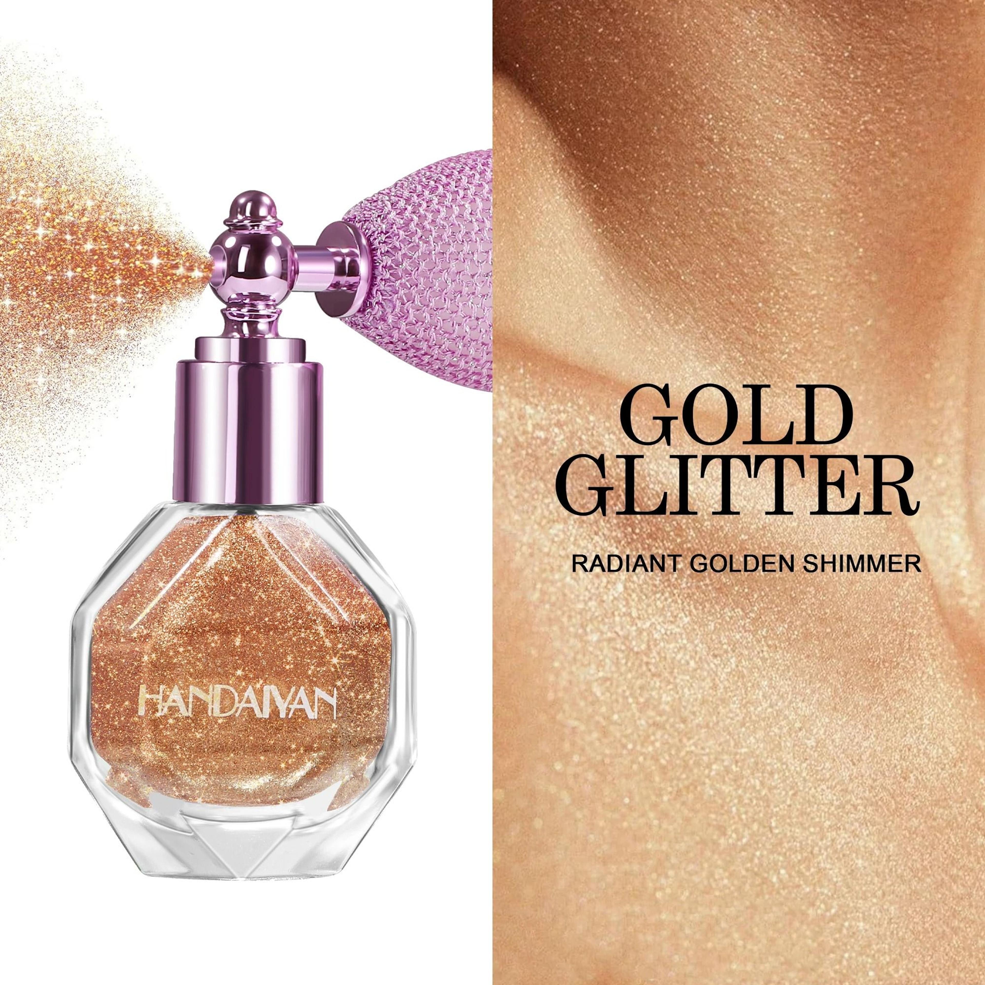 glitter highlight body mist | vintage bulb atomizer system | boutique radiance sanctuary