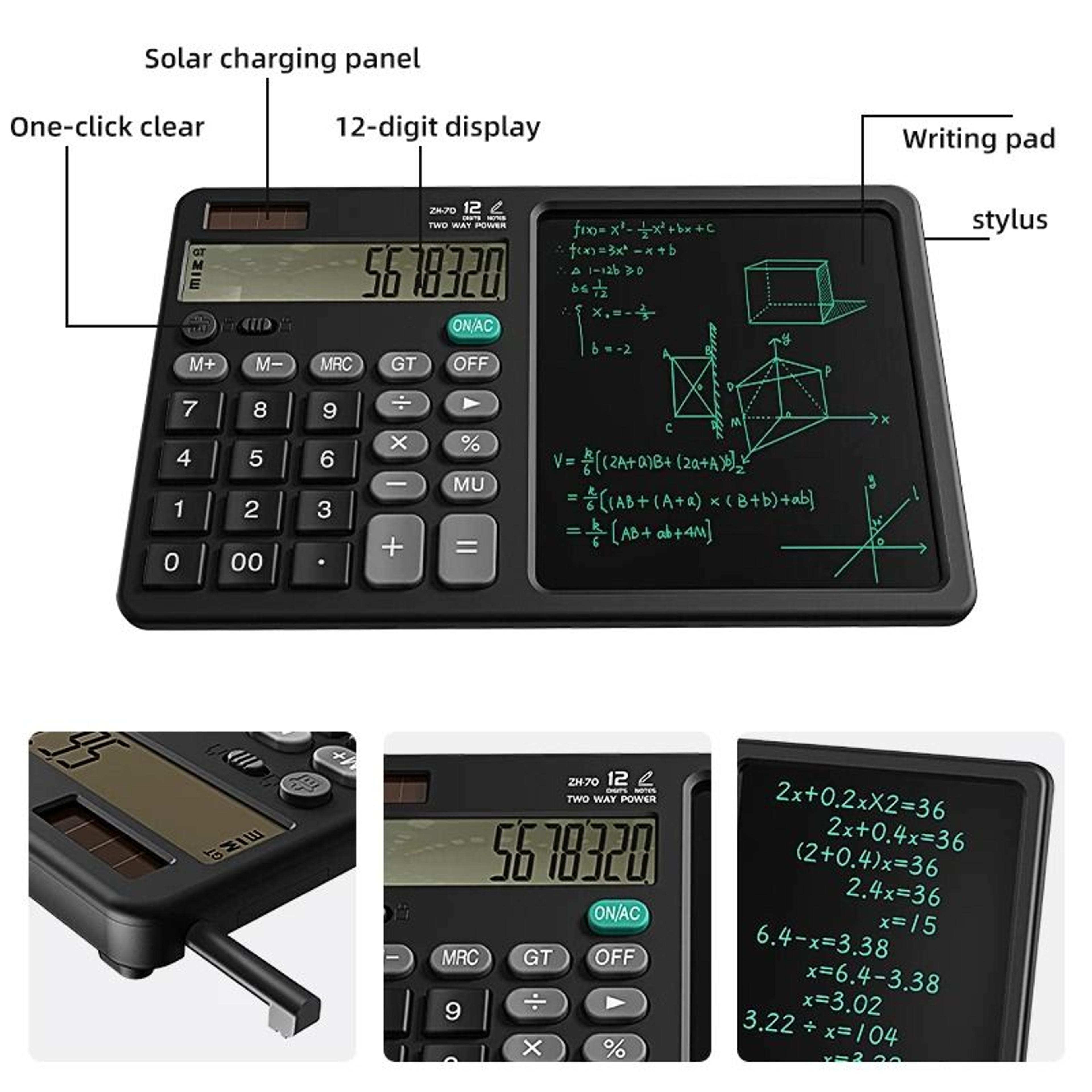DualLogic Calculator Tablet  12Digit Scientific Writing System 5