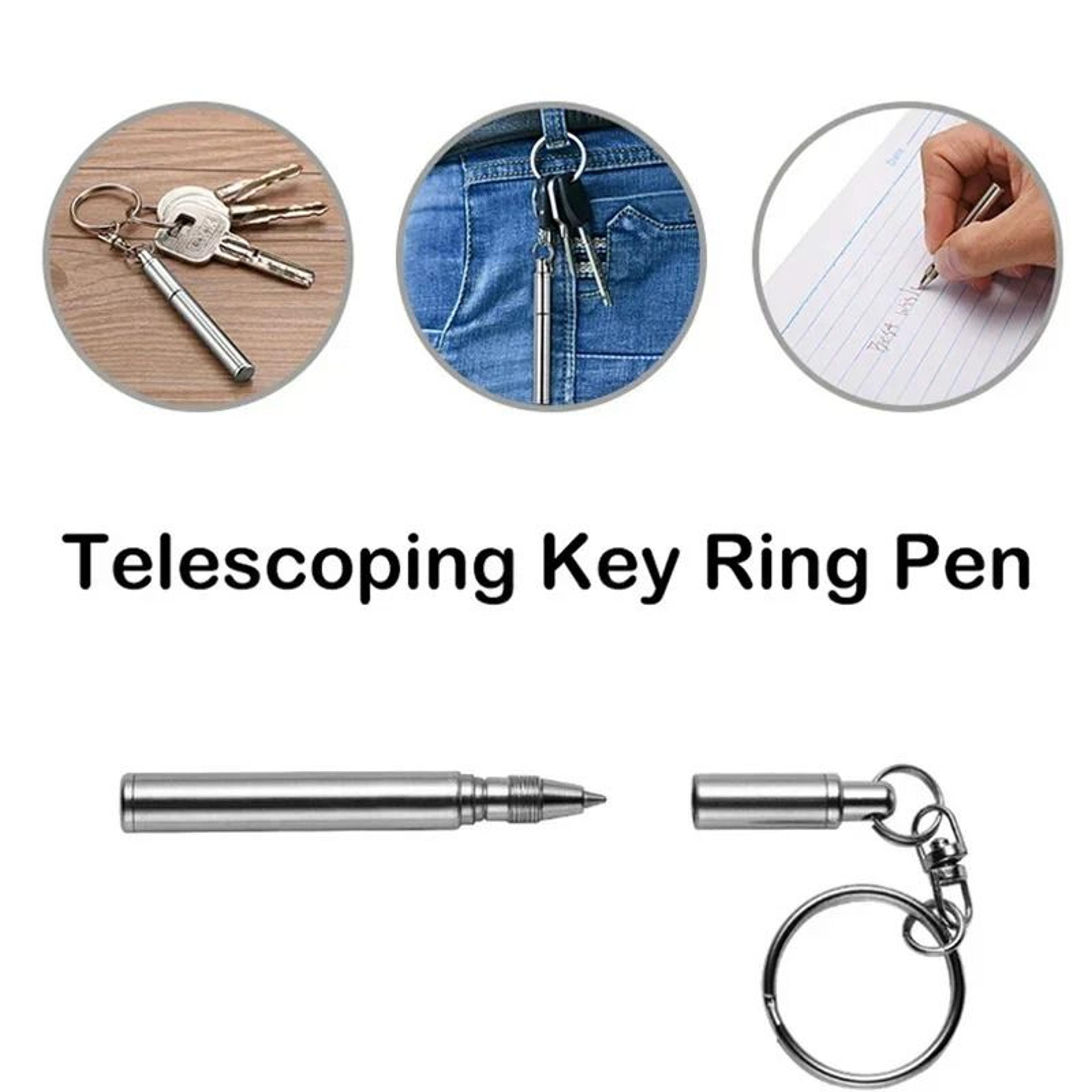 mini telescopic stainless steel keychain pen | precision edc writing tool