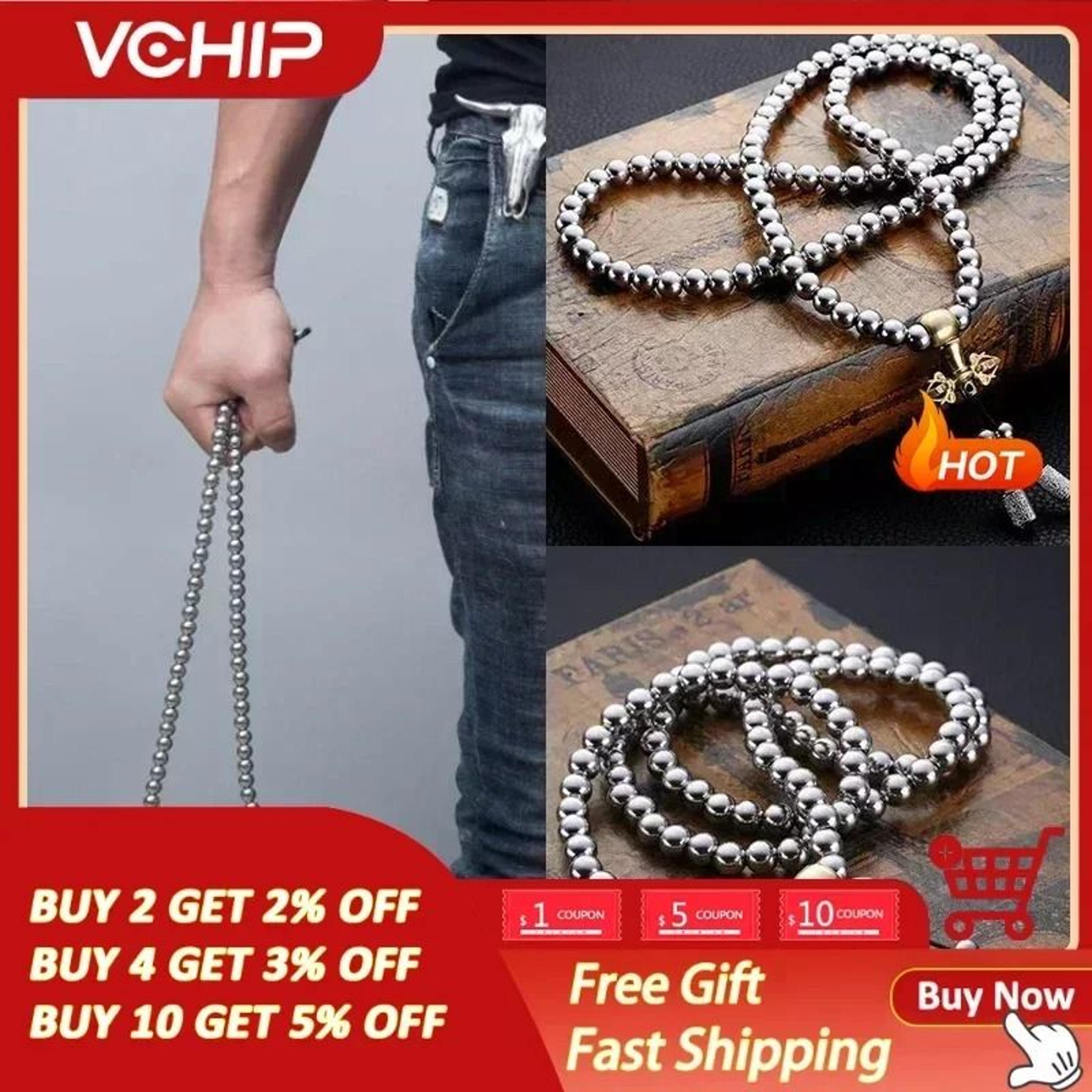 tactical buddha bead system | titanium-steel edc kinetic defense chain