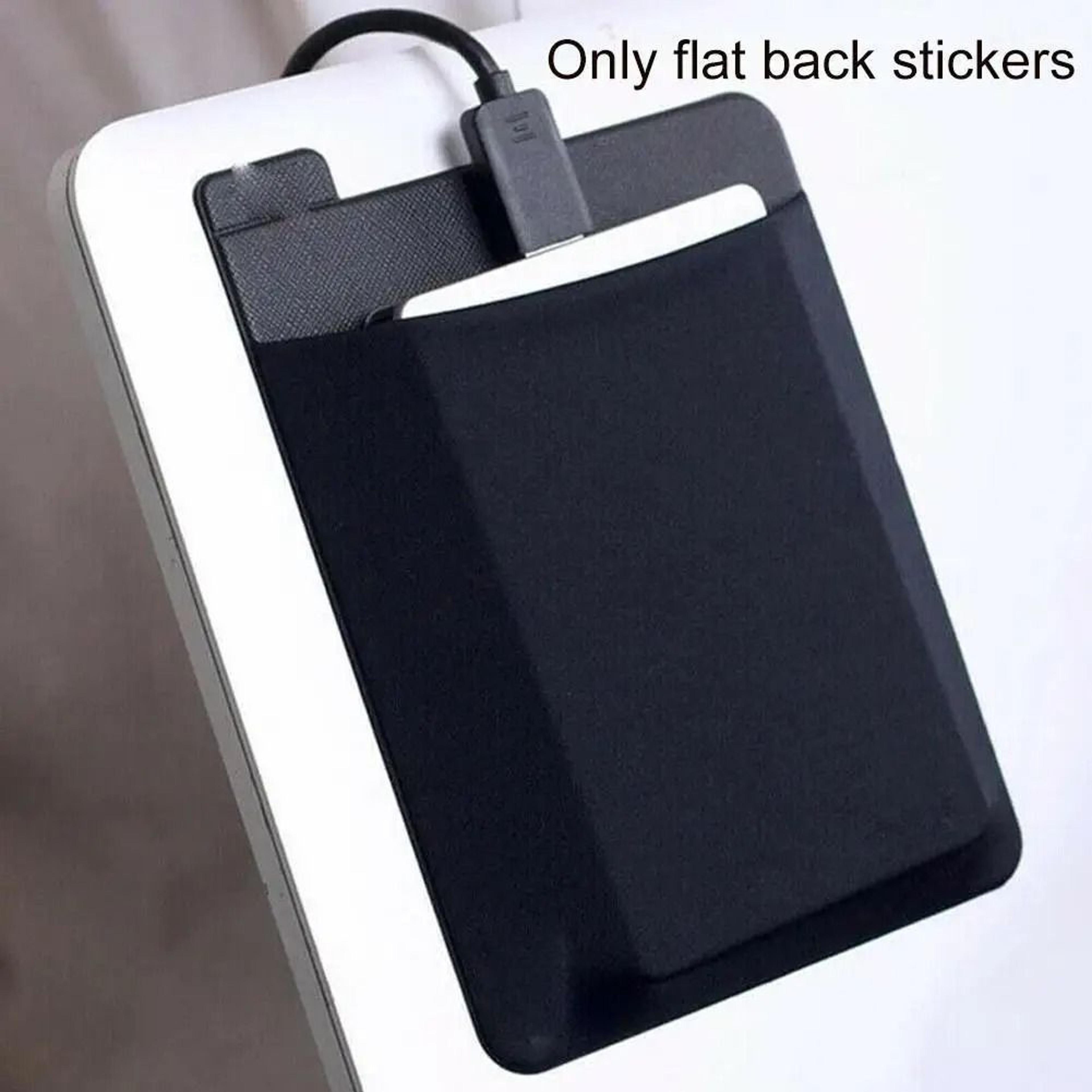 laptop external adhesive storage sleeve universal back-mount pocket for hard drives mice and tech accessories